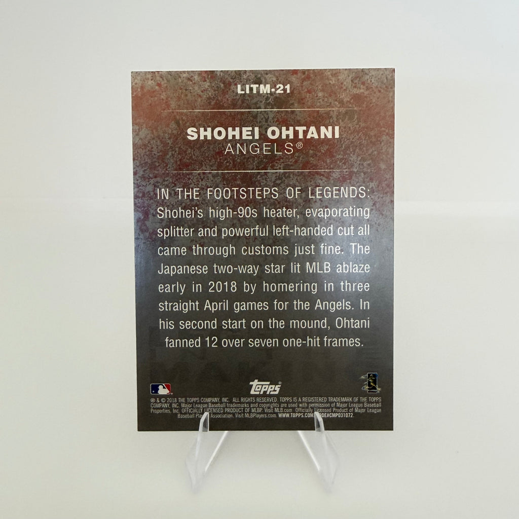 2018 Topps Legends In The Making Shohei Ohtani #LITM-21 Parallel/Variety RC