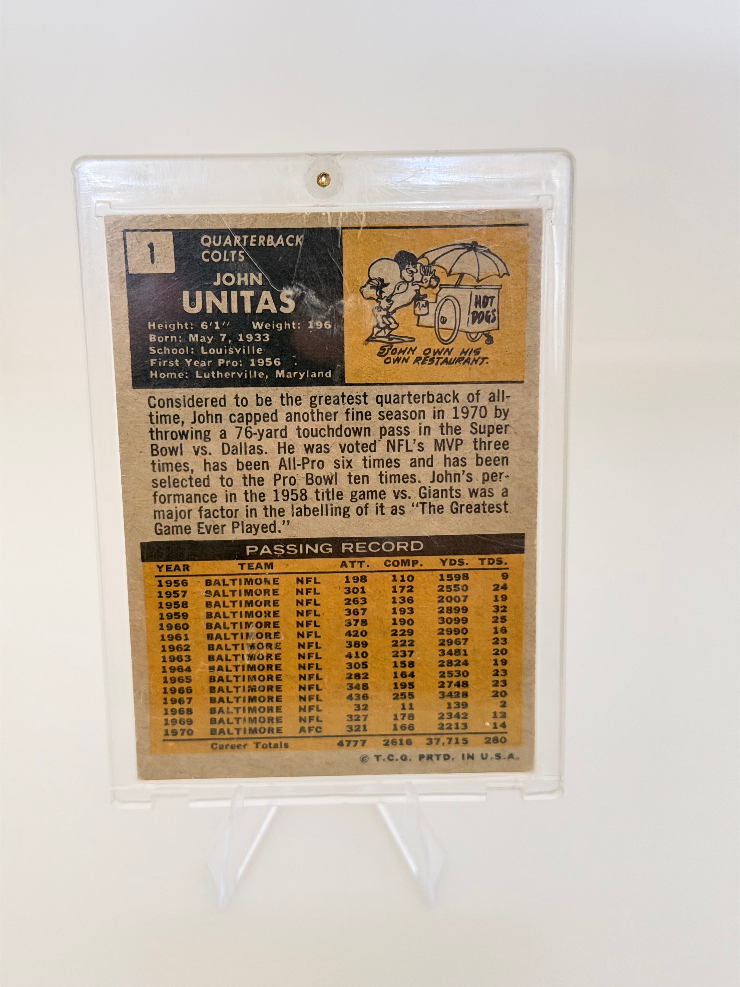 1971 Topps John Unitas #1