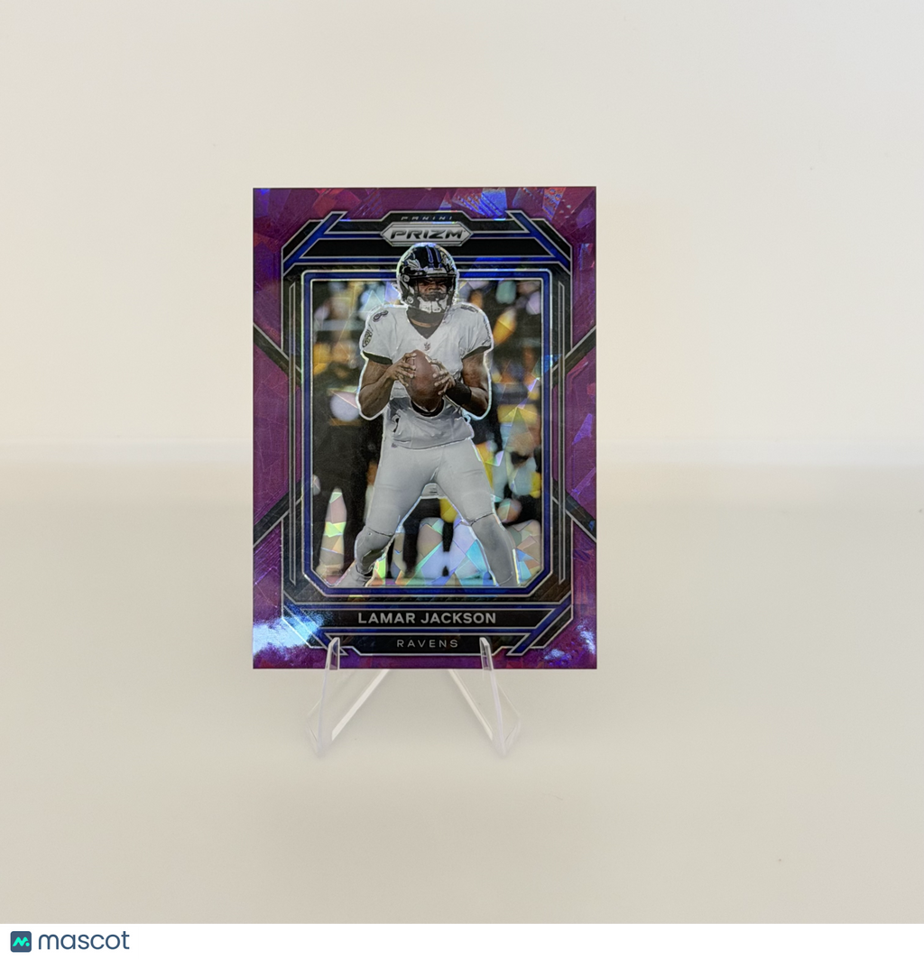 2022 Panini Prizm Lamar Jackson #19 Purple Ice /225 Color Match