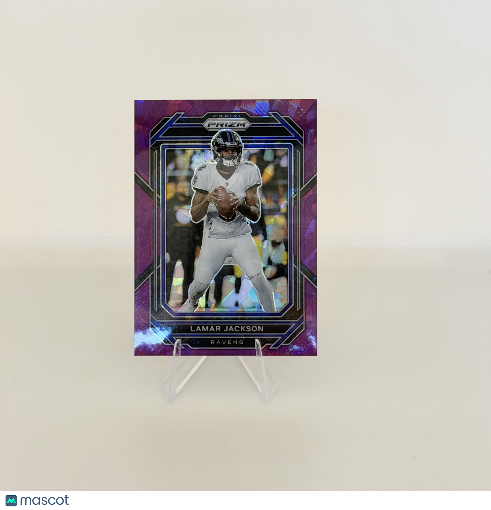 2022 Panini Prizm Lamar Jackson #19 Purple Ice /225 Color Match