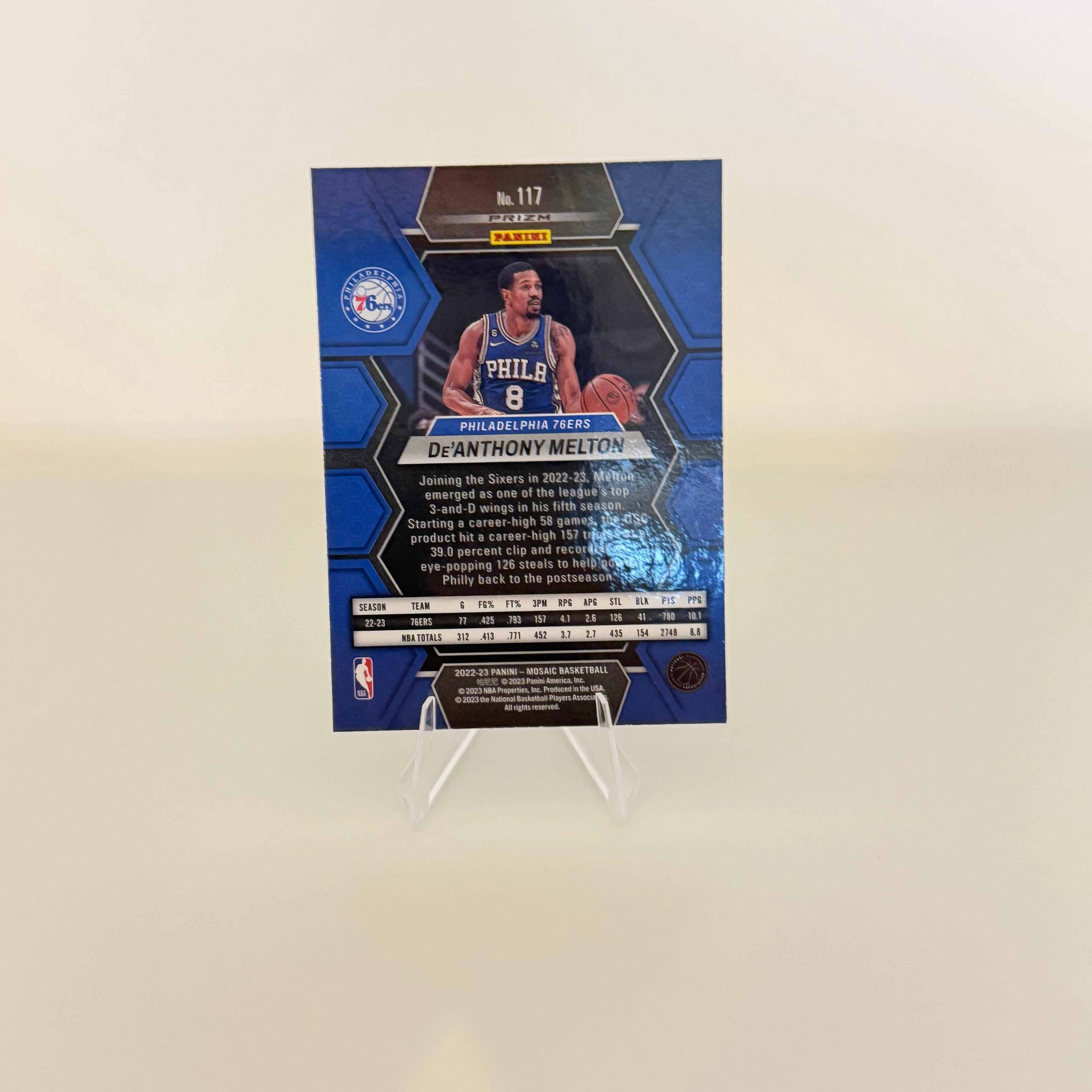 2023 Panini Prizm Mosaic De'Anthony Melton #117 Blue Reactive