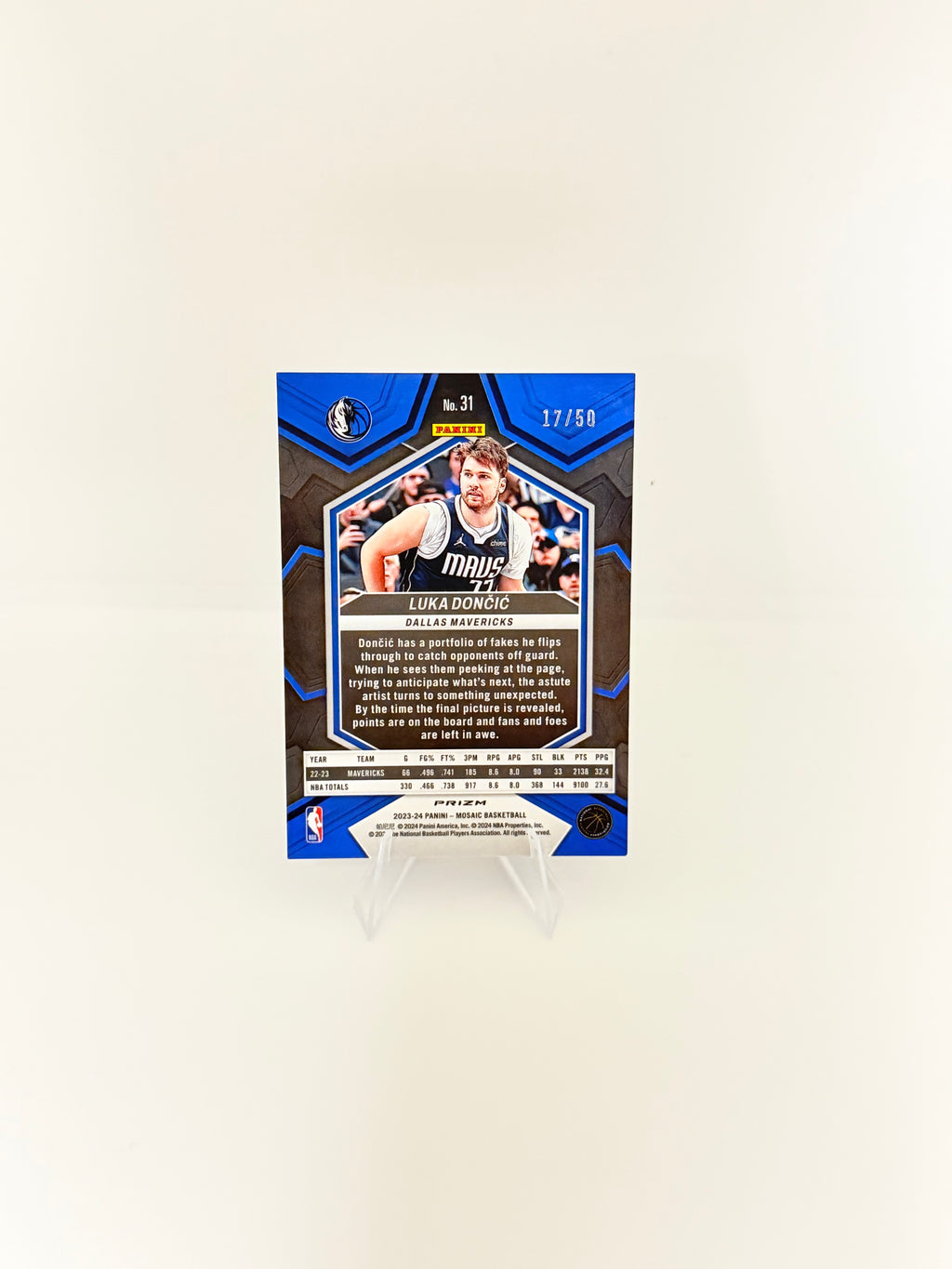 2023 Panini Mosaic Luka Doncic #31 Fast Break Purple disco /50
