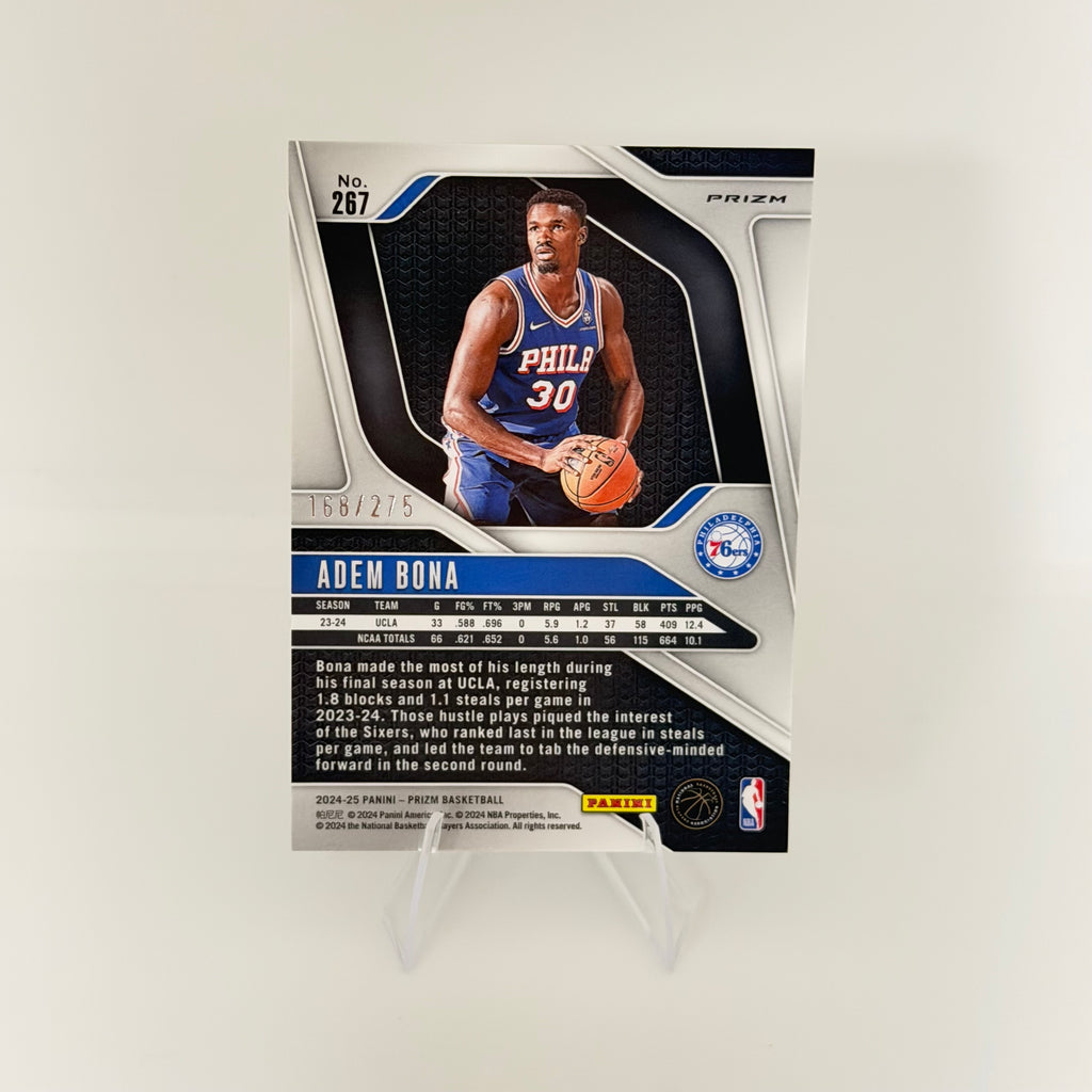 2023 Panini Prizm Adem Bona #267 White Sparkle /275 RC