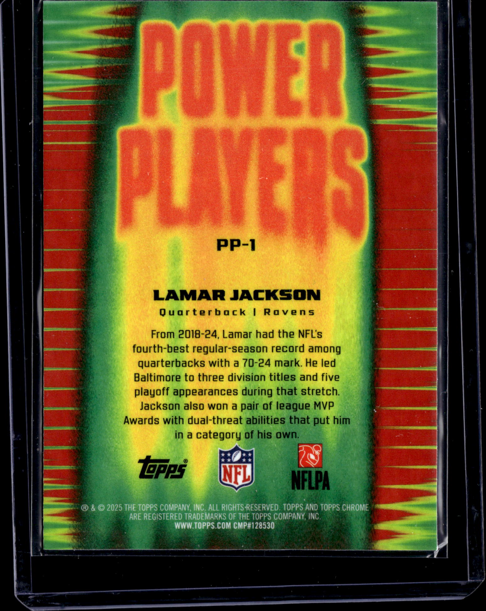 2025 Topps Chrome Power Players Lamar Jackson #PP-1