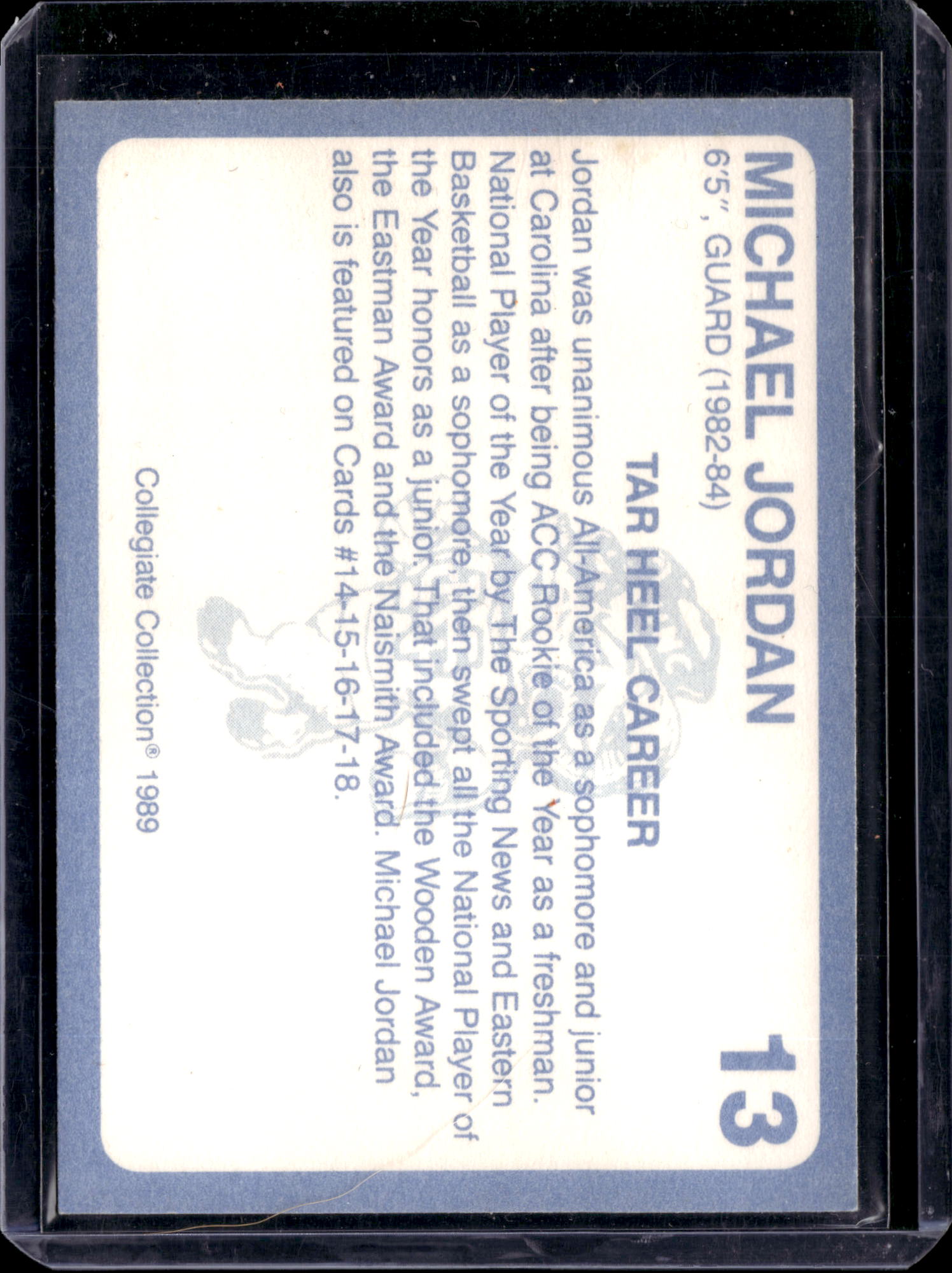 1989 Collegiate Collection Coca-Cola North Carolina's Finest Michael Jordan #13