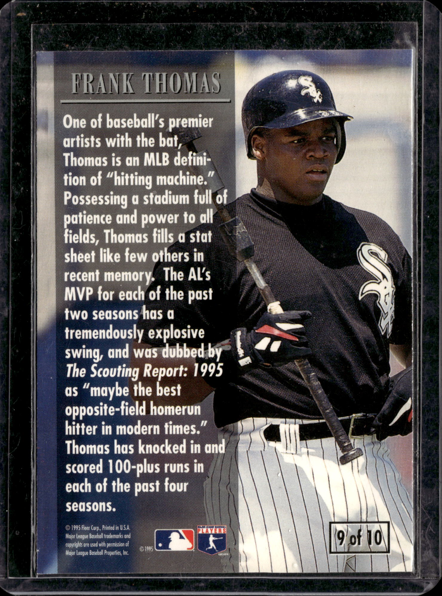 1995 Fleer Diamond Tribute Frank Thomas #9 of 10
