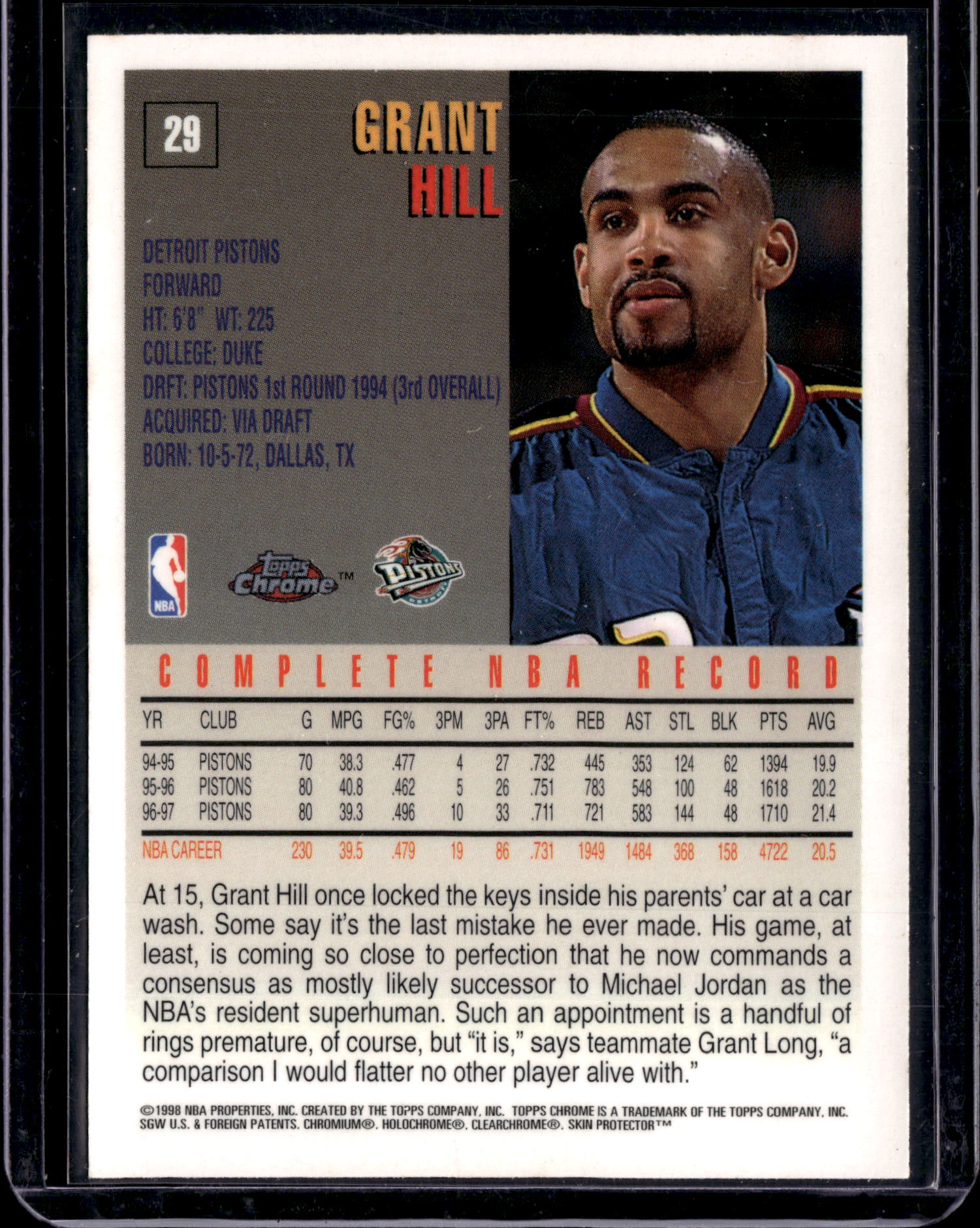 1998 Topps Chrome Grant Hill #29