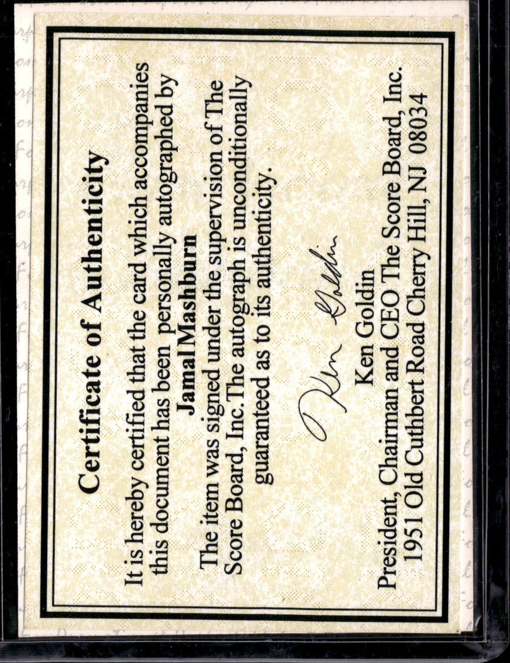 1993 Classic Draft Picks Jamal Mashburn #1