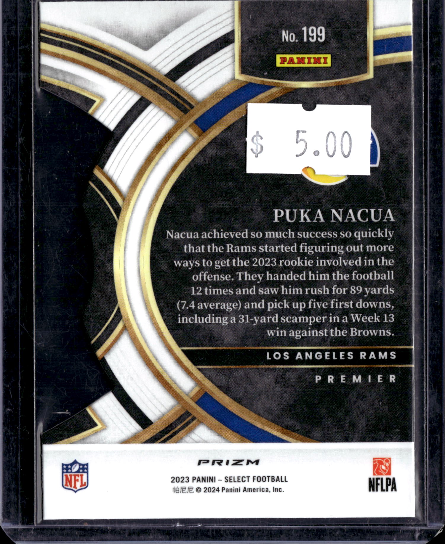 2024 Panini Select Prizm Premier Puka Nacua #199 Silver RC