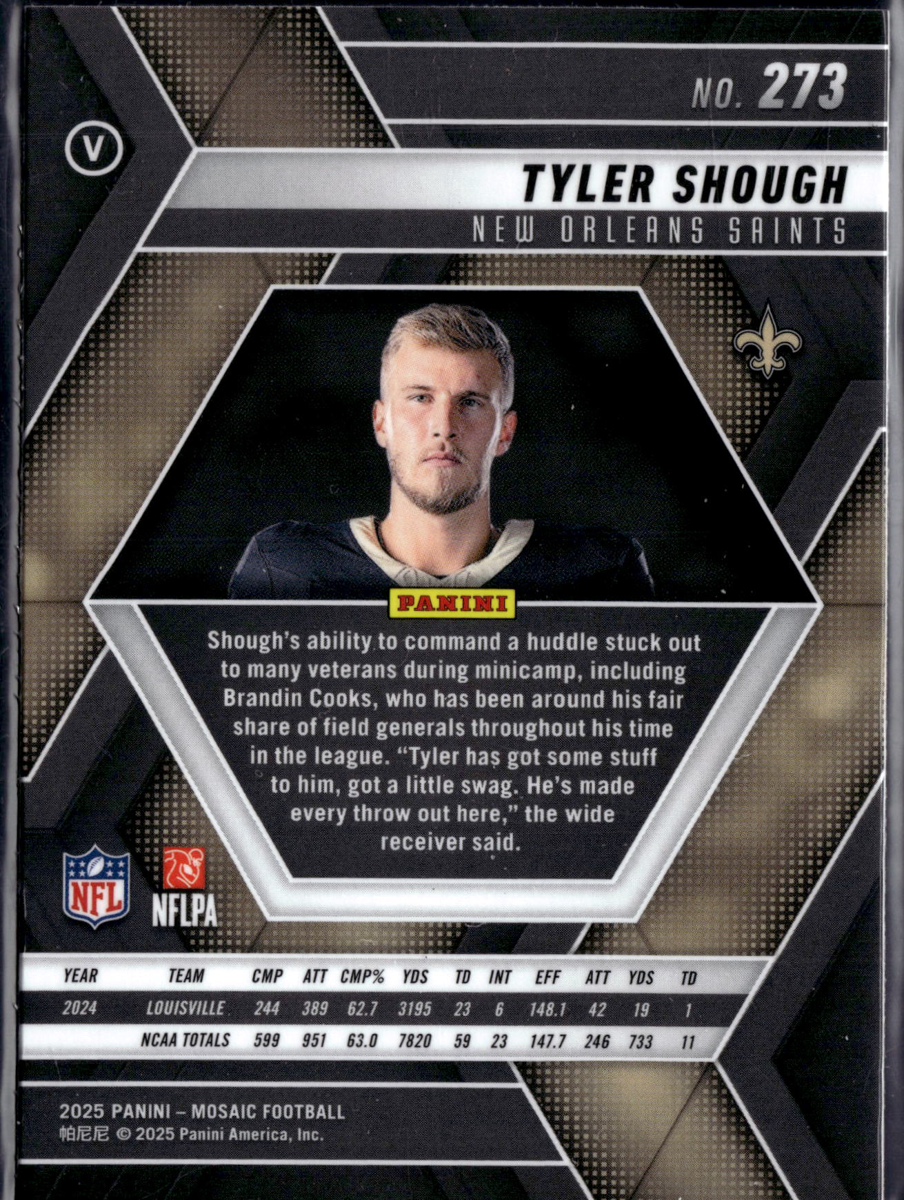 2025 Panini Mosaic Football Tyler Shough #273 RC