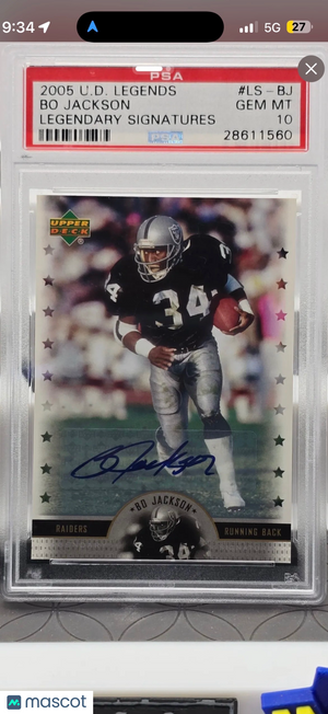2005 Upper Deck Legends Legendary Signatures Bo Jackson AUTO  #LS-BJ  Pop 3