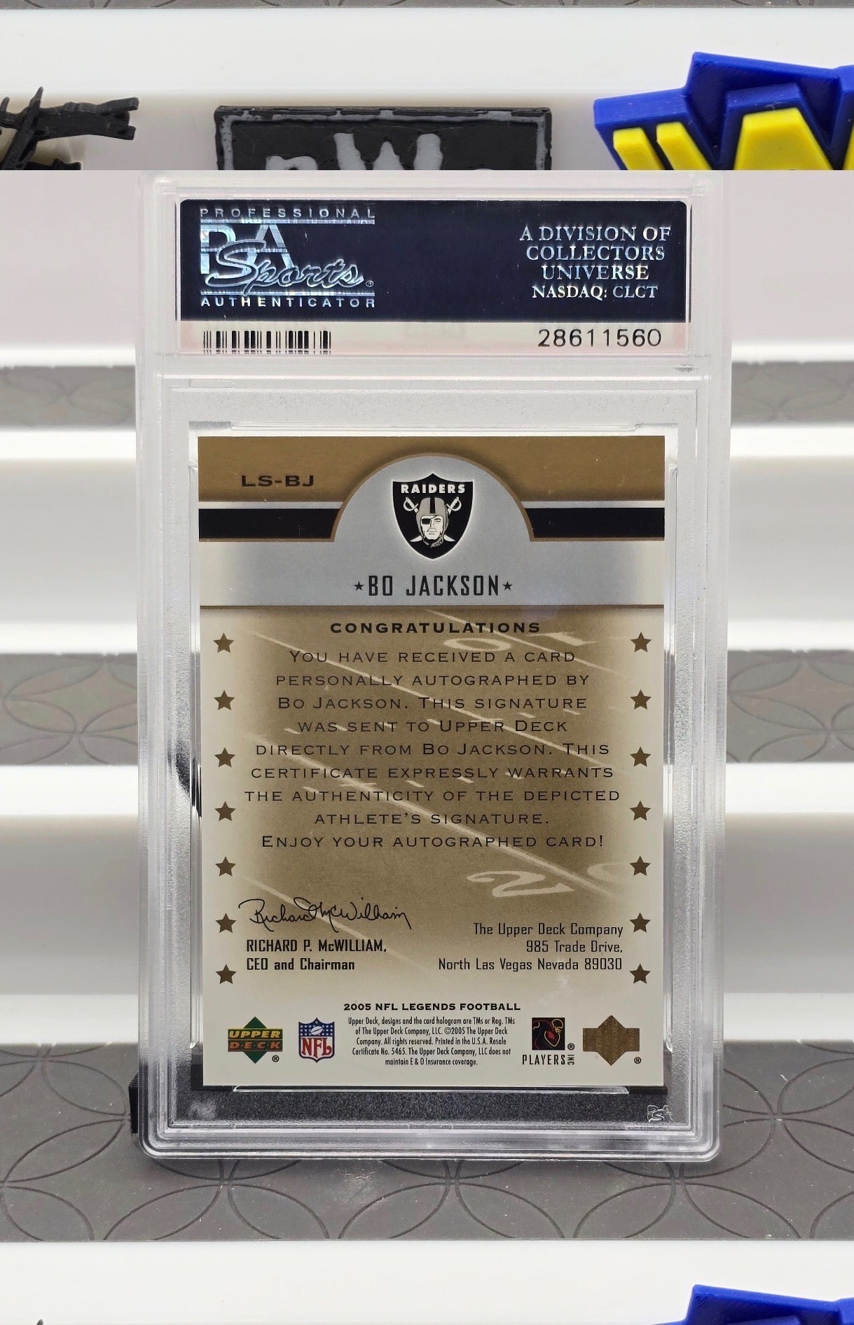 2005 Upper Deck Legends Legendary Signatures Bo Jackson AUTO  #LS-BJ  Pop 3