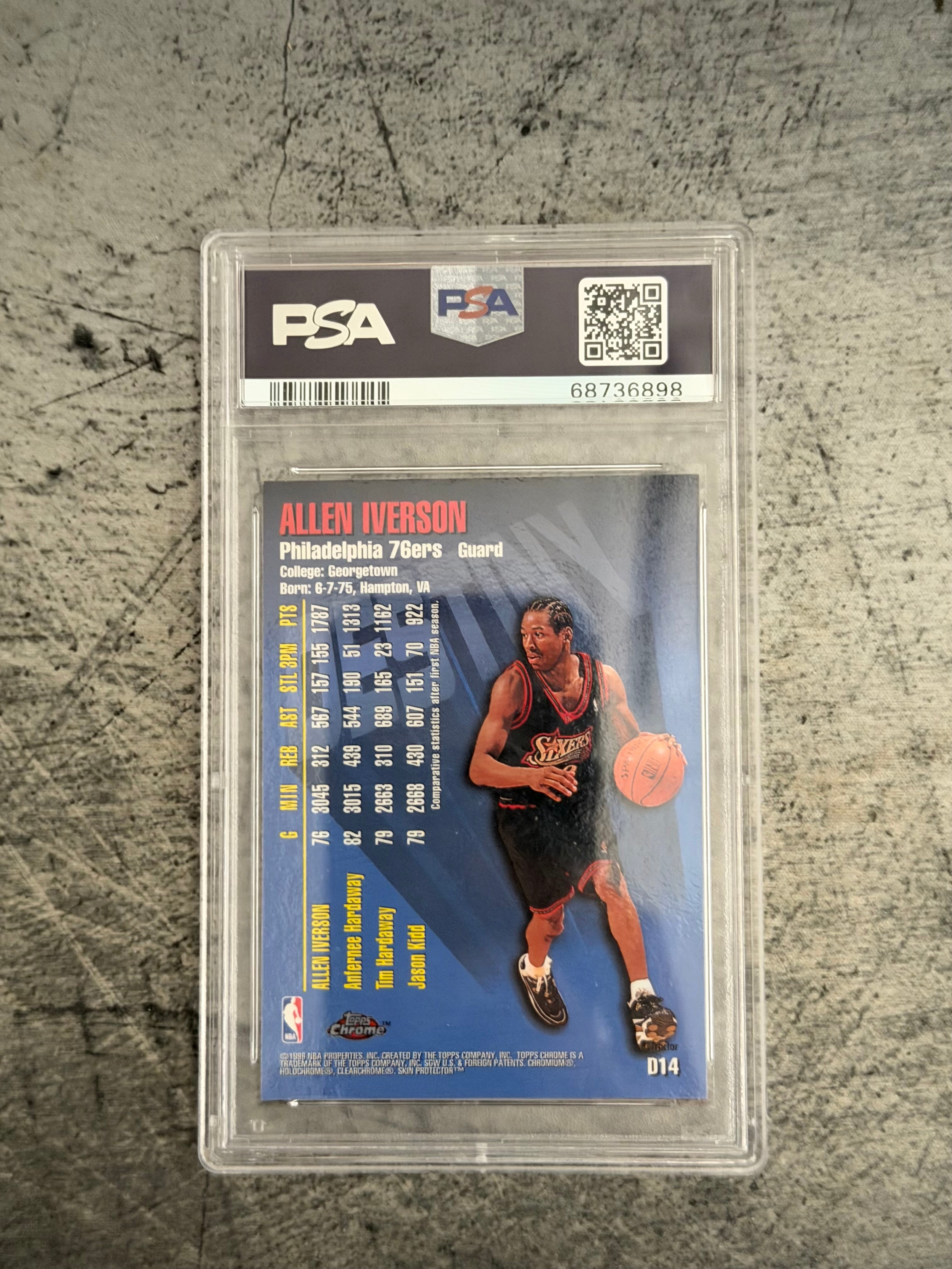 1997 Topps Chrome Destiny Allen Iverson #D14 Refractor