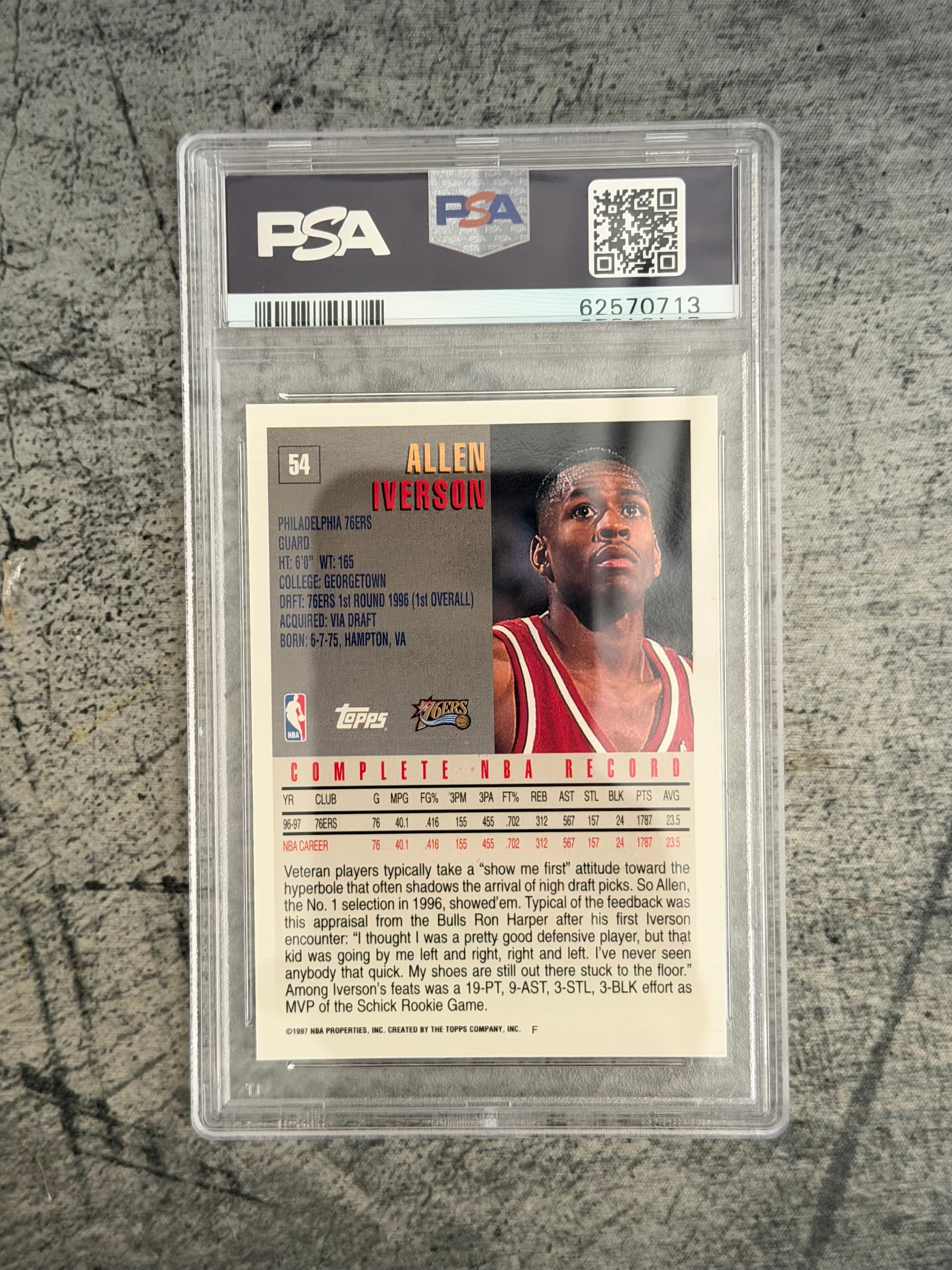 1997 Topps Allen Iverson #54