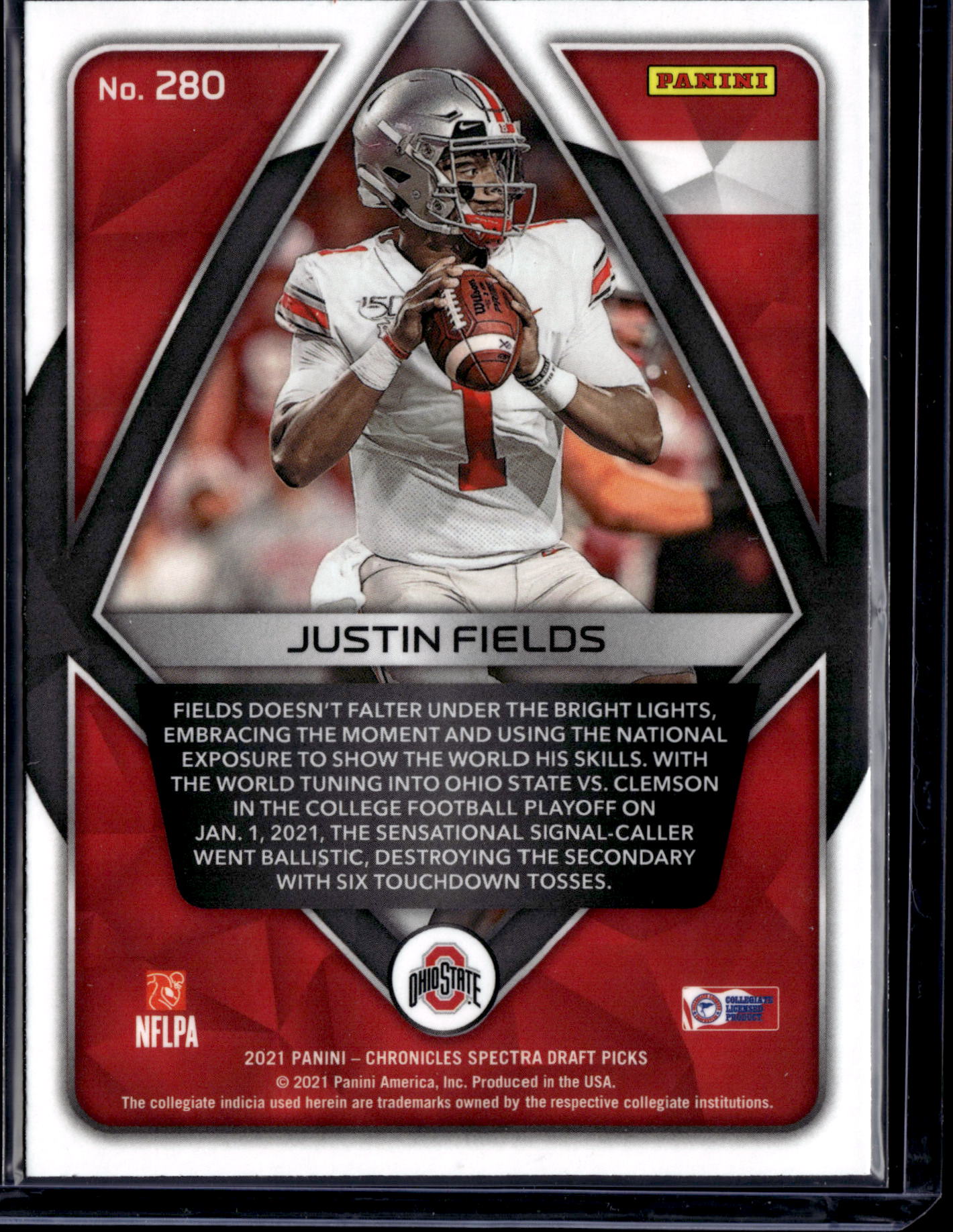 2021 Panini Chronicles Spectra Draft Picks Justin Fields #280 RC