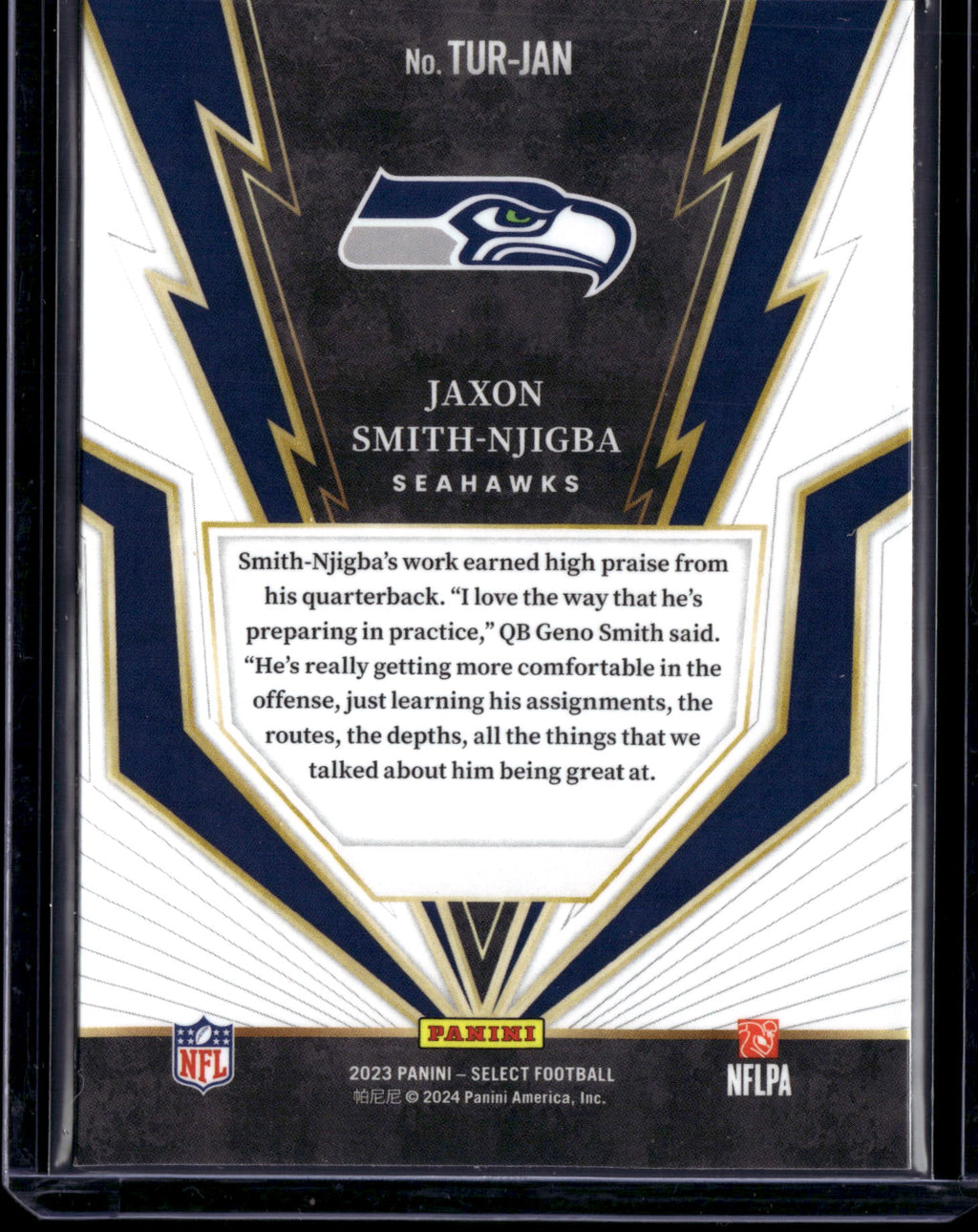 2024 Panini Select Turbocharged Jaxon Smith-Njigba #TUR-JAN RC