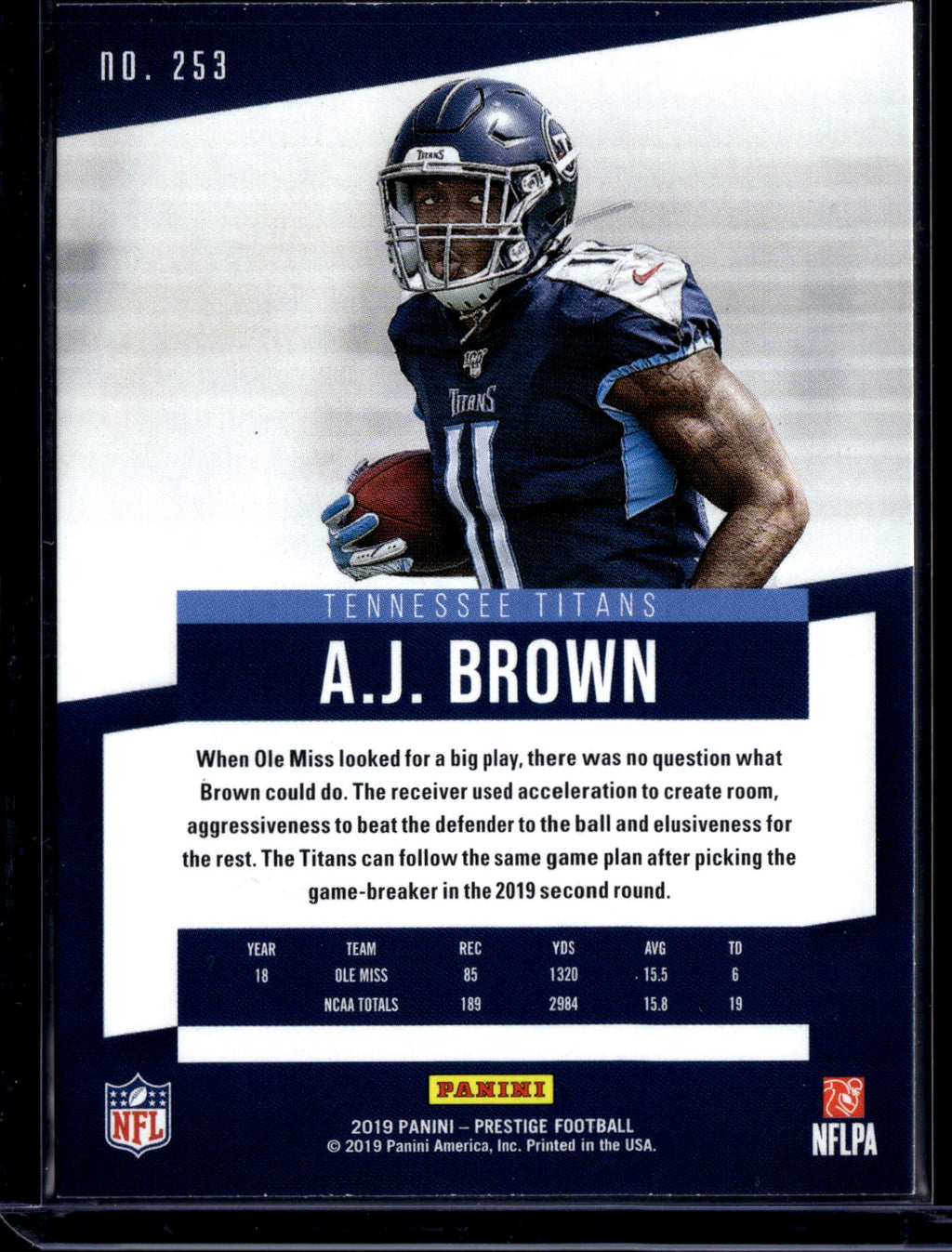 2019 Panini Prestige A.J. Brown #253 RC