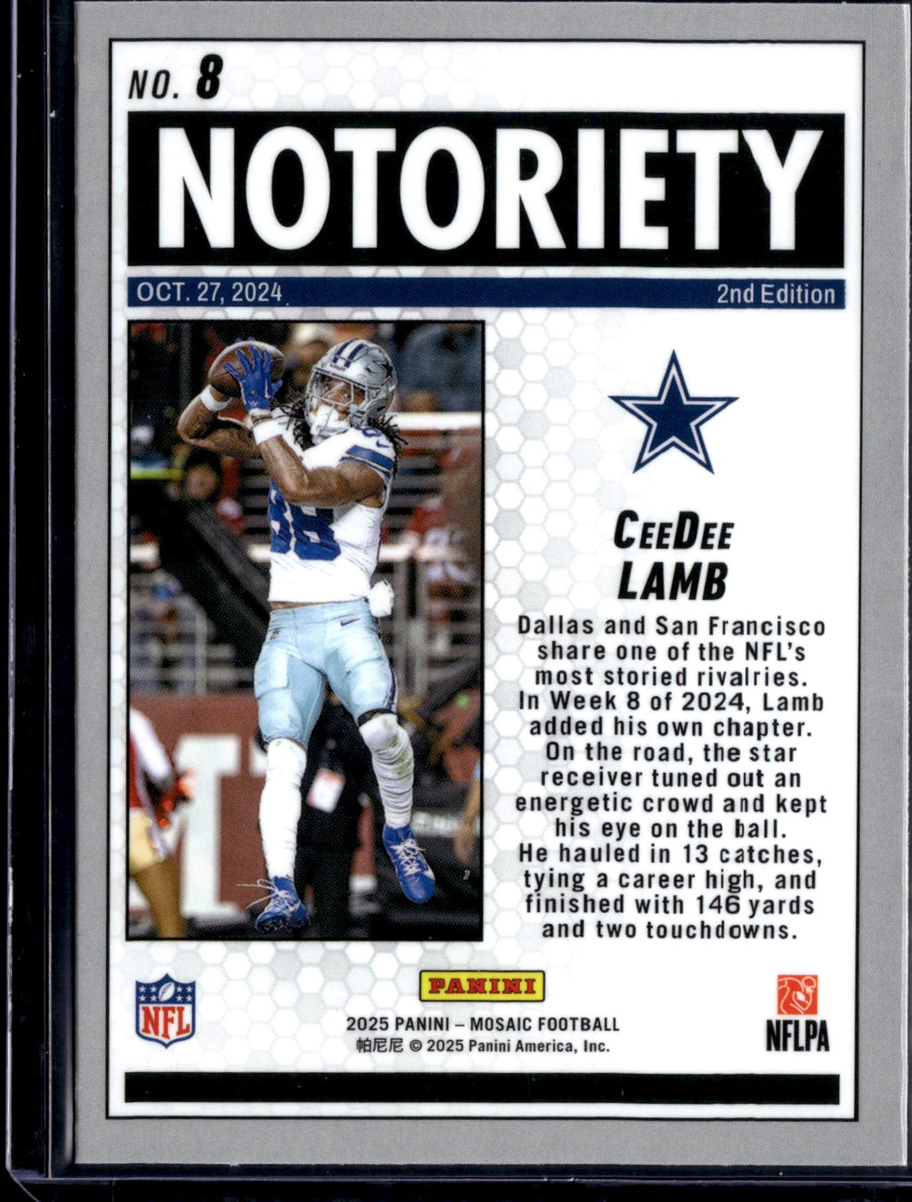2025 Panini Mosaic Notoriety CeeDee Lamb #8