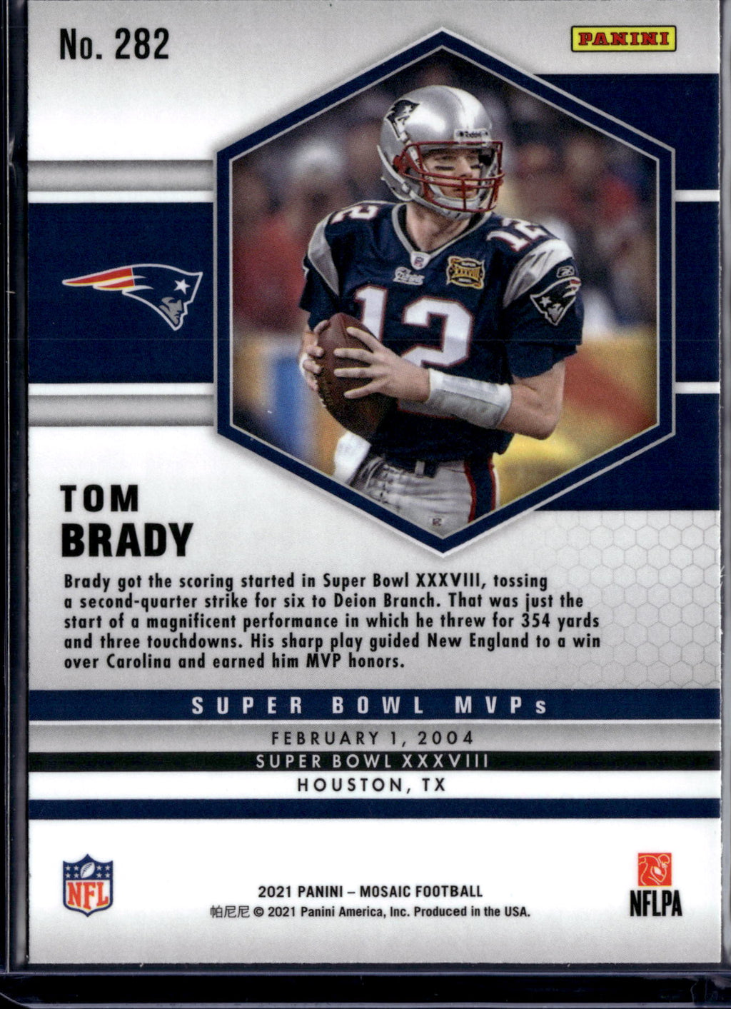 2021 Panini Mosaic Tom Brady #282 Super Bowl MVPs