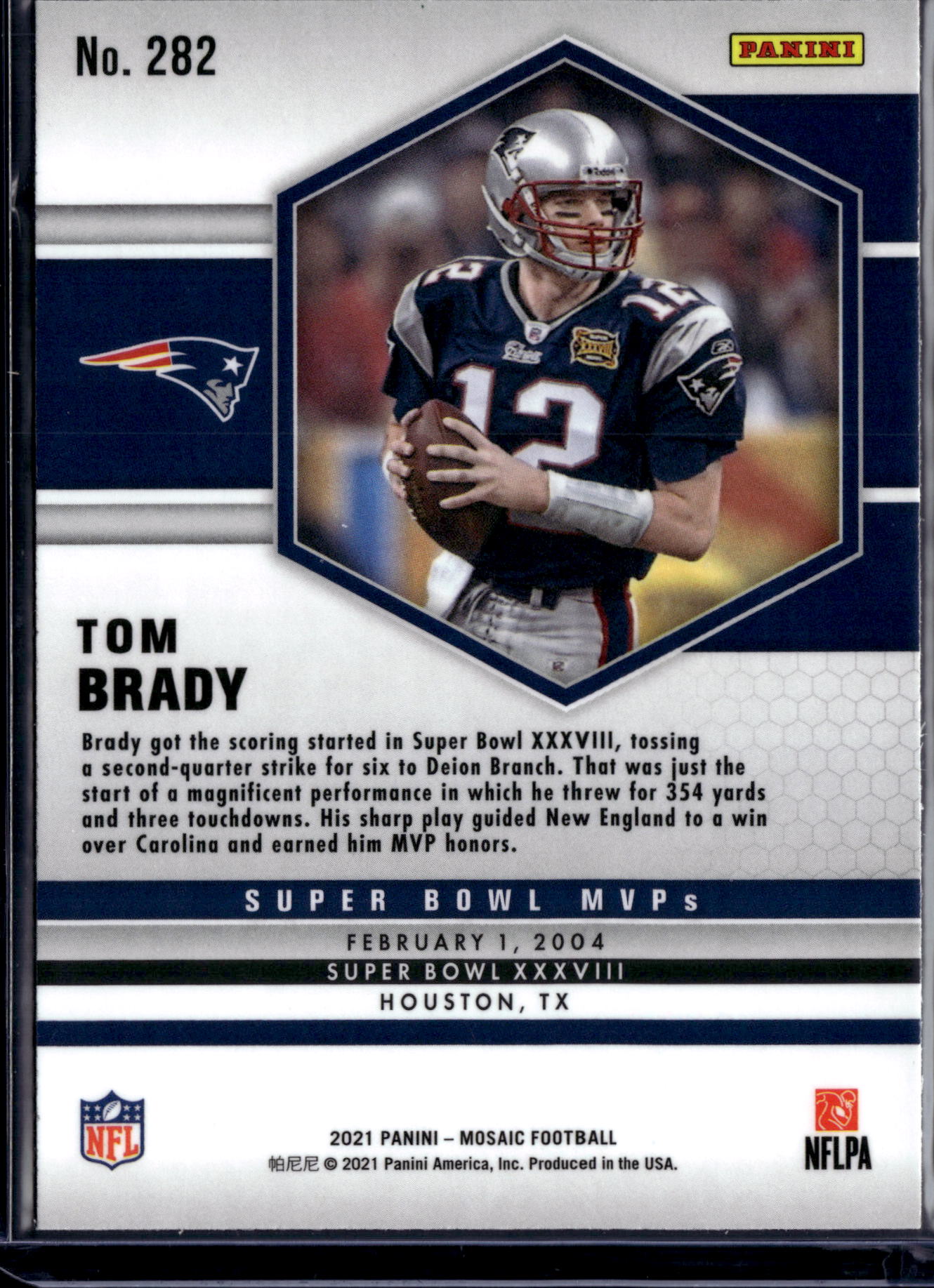 2021 Panini Mosaic Tom Brady #282 Super Bowl MVPs