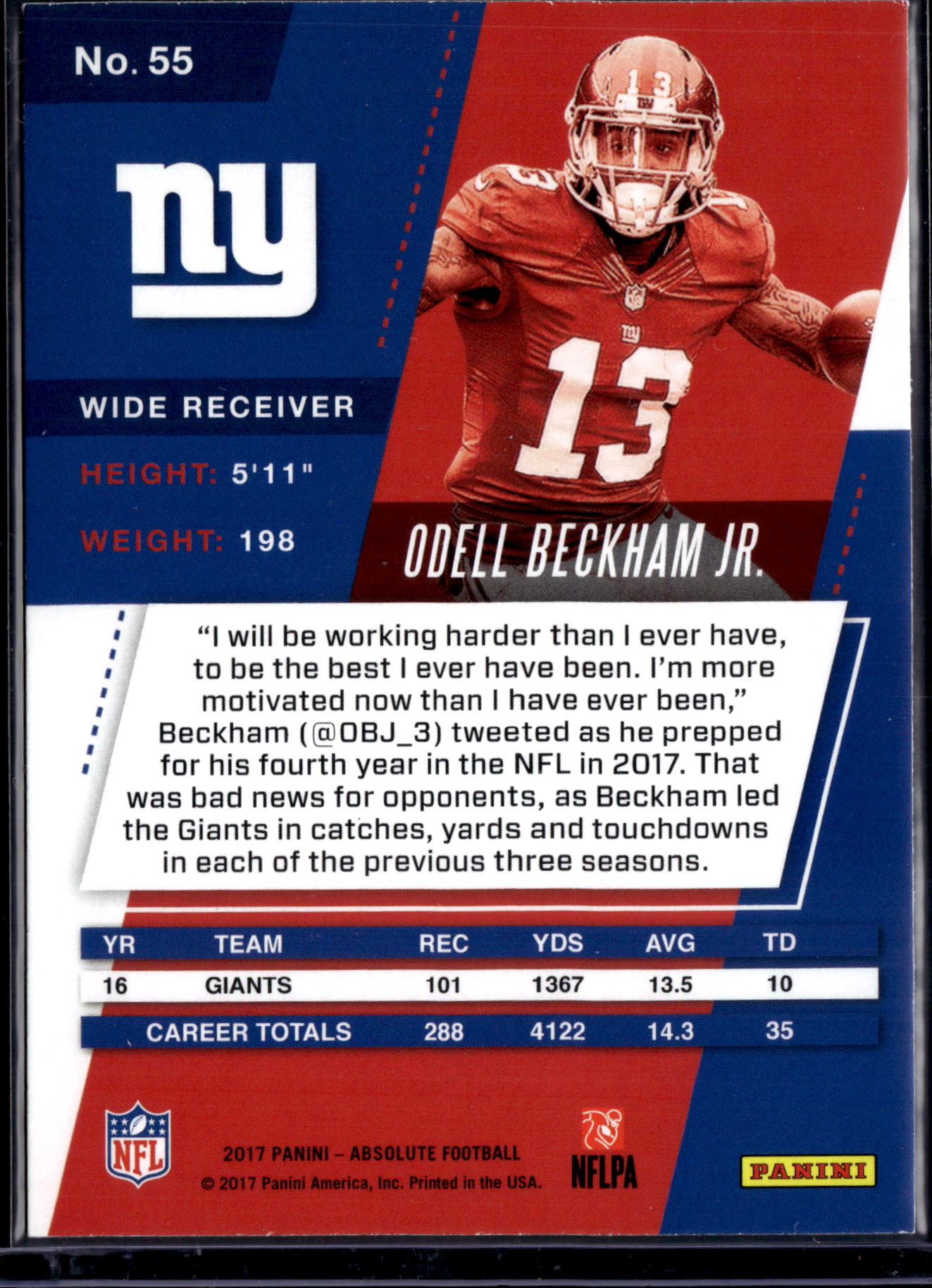 2017 Panini Absolute Football Odell Beckham Jr. #55
