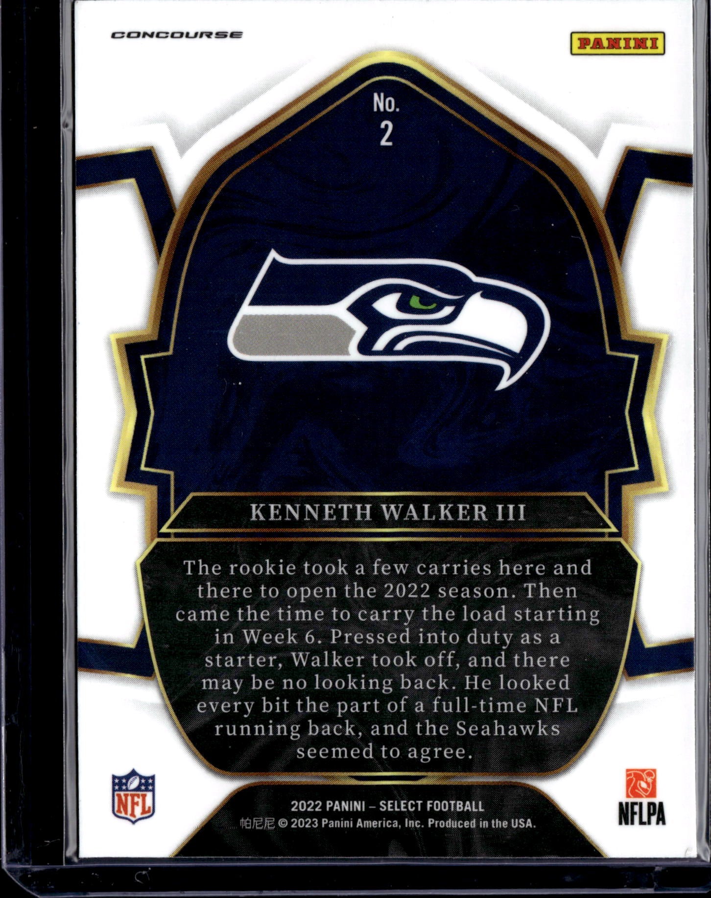 2023 Panini Select Concourse Kenneth Walker III #2 RC