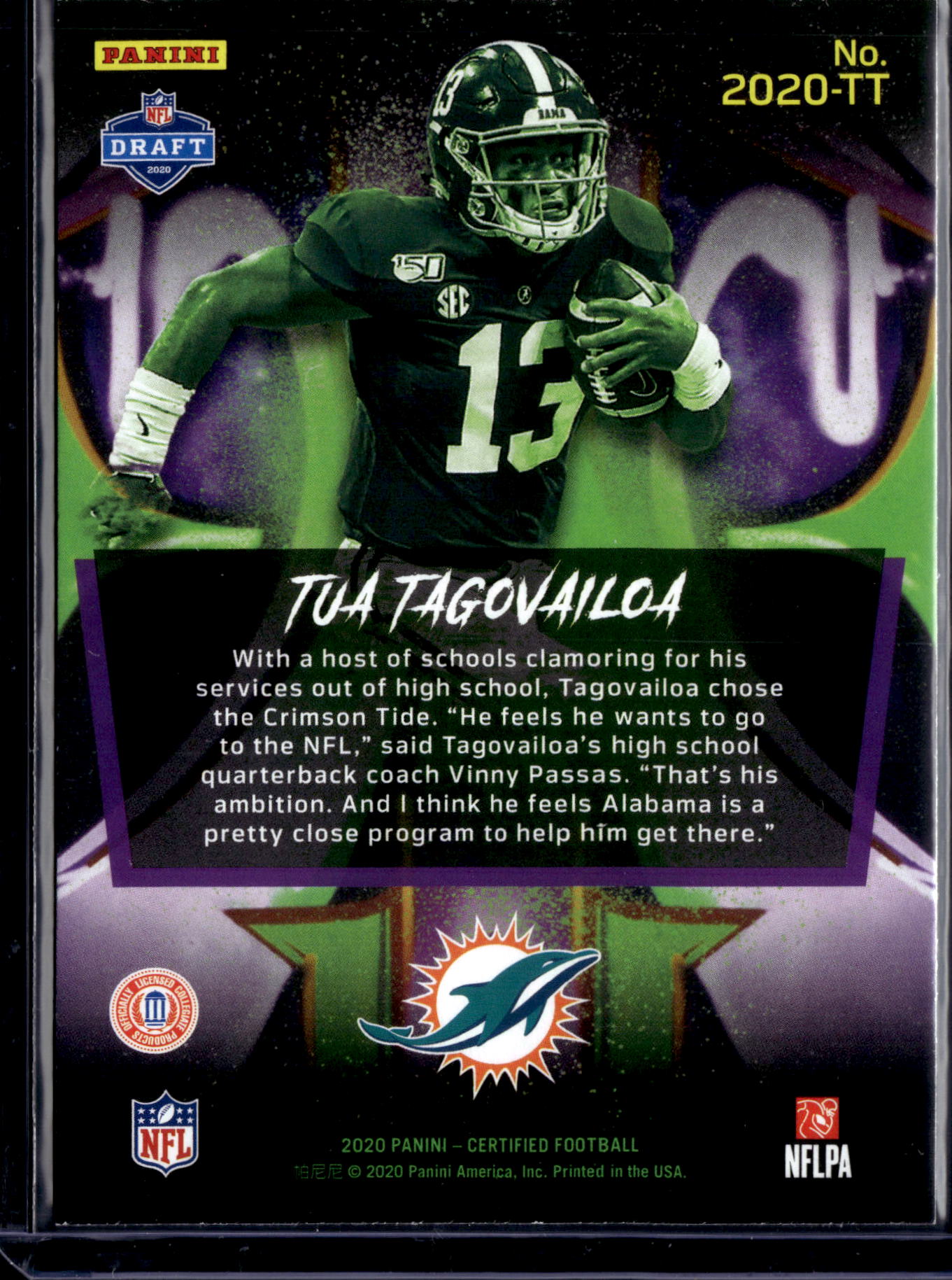 2020 Panini Certified Tua Tagovailoa #2020-TT