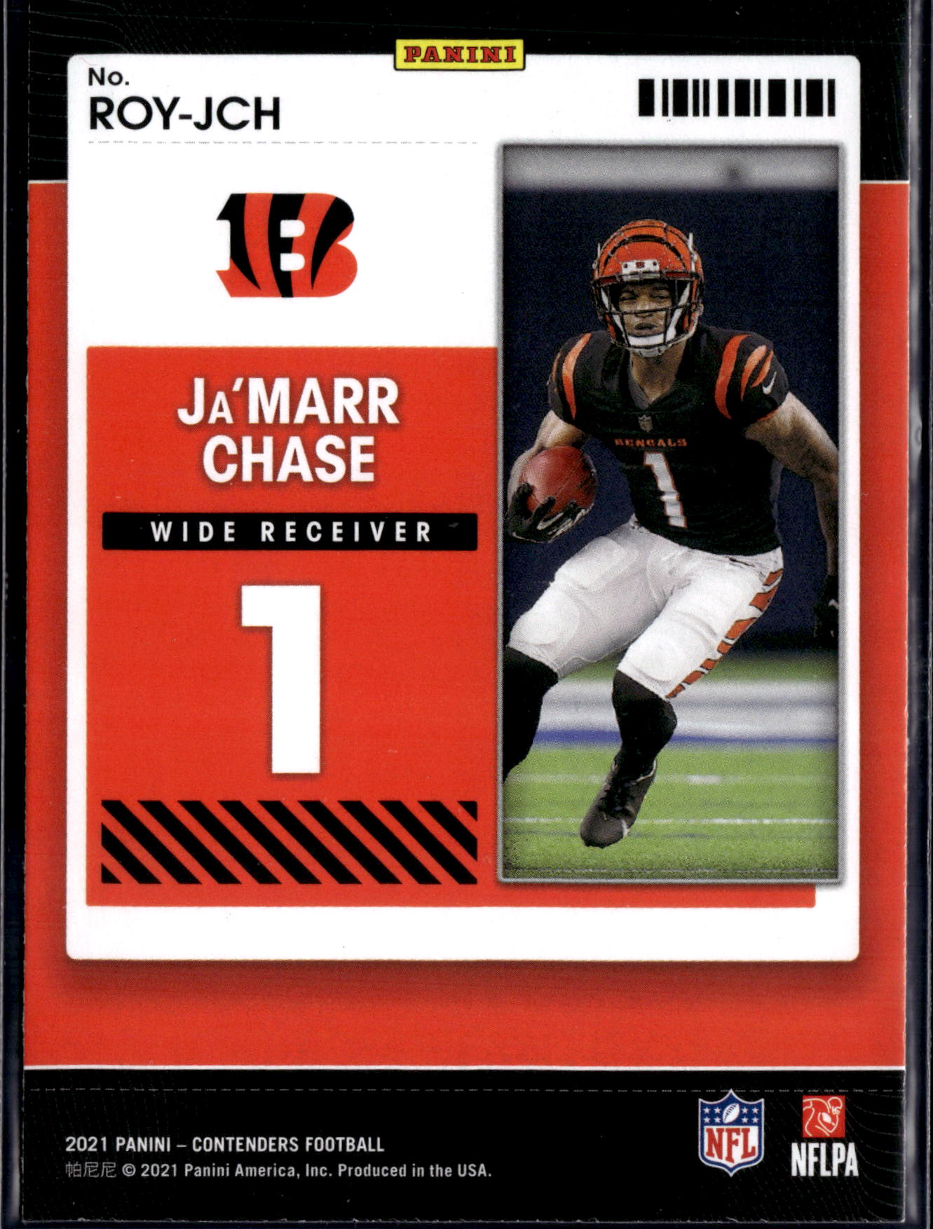 2021 Panini Contenders Football Rookie of the Year Contenders Ja'Marr Chase