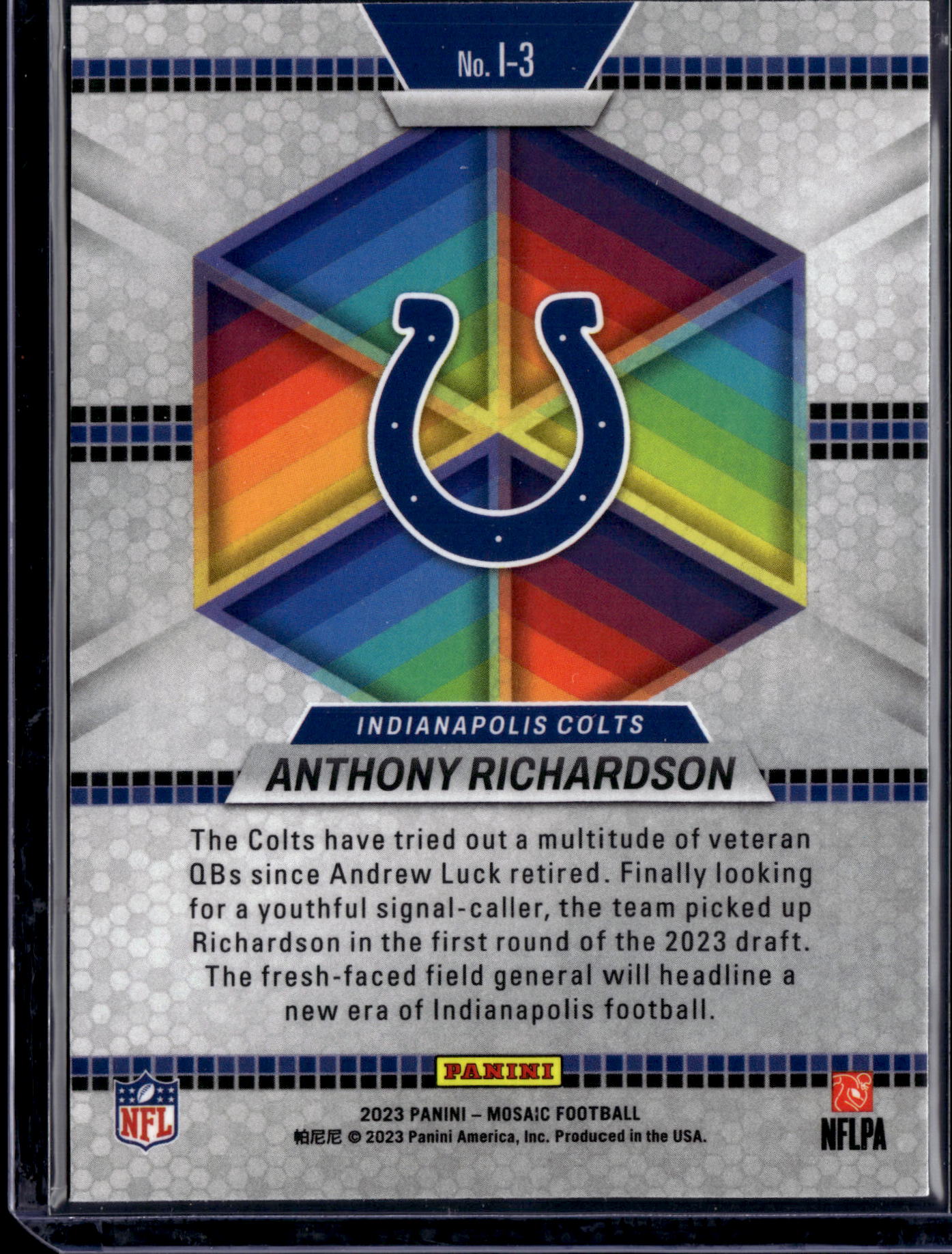 2023 Panini Mosaic Introductions Anthony Richardson #I-3 RC