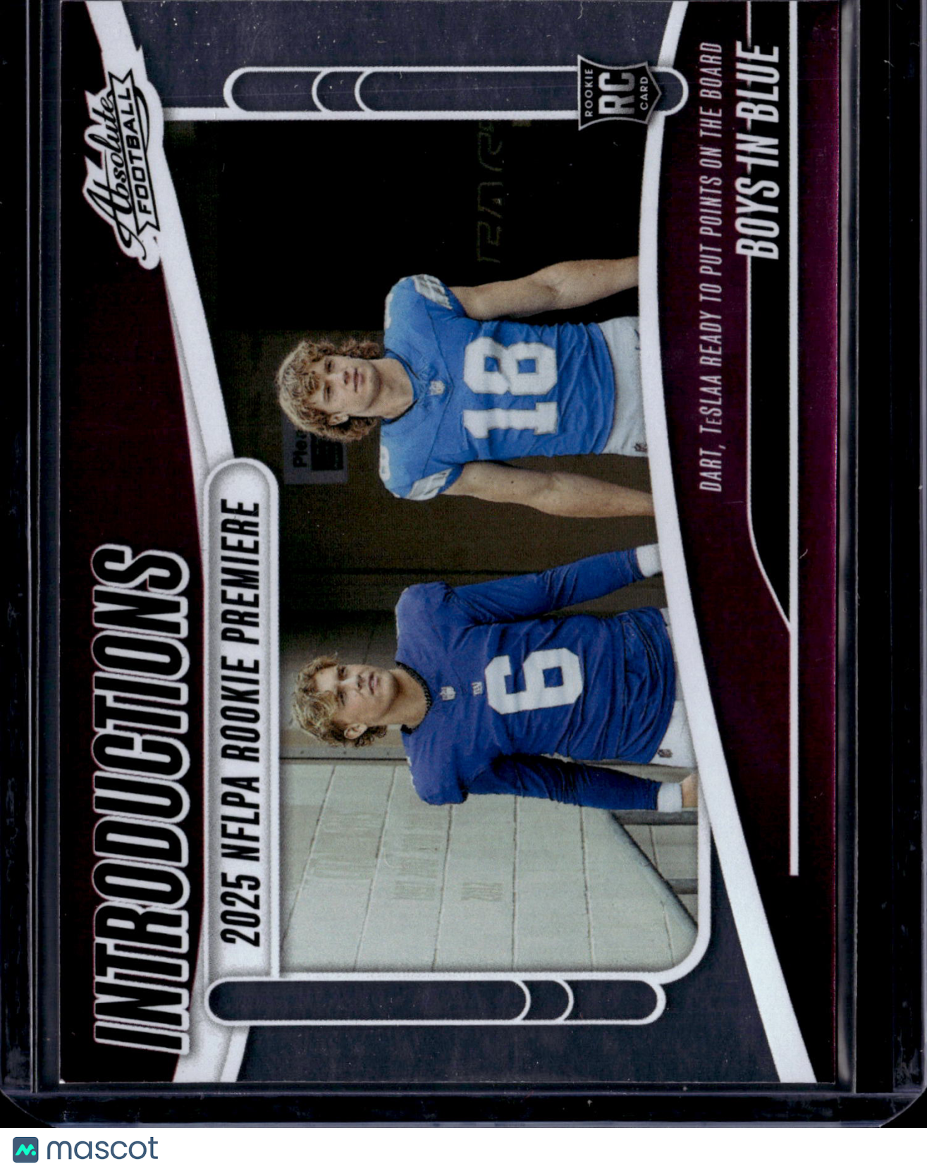 2025 Panini Absolute Football Introductions Isaac TeSlaa Jaxson Dart #I-JDT RC