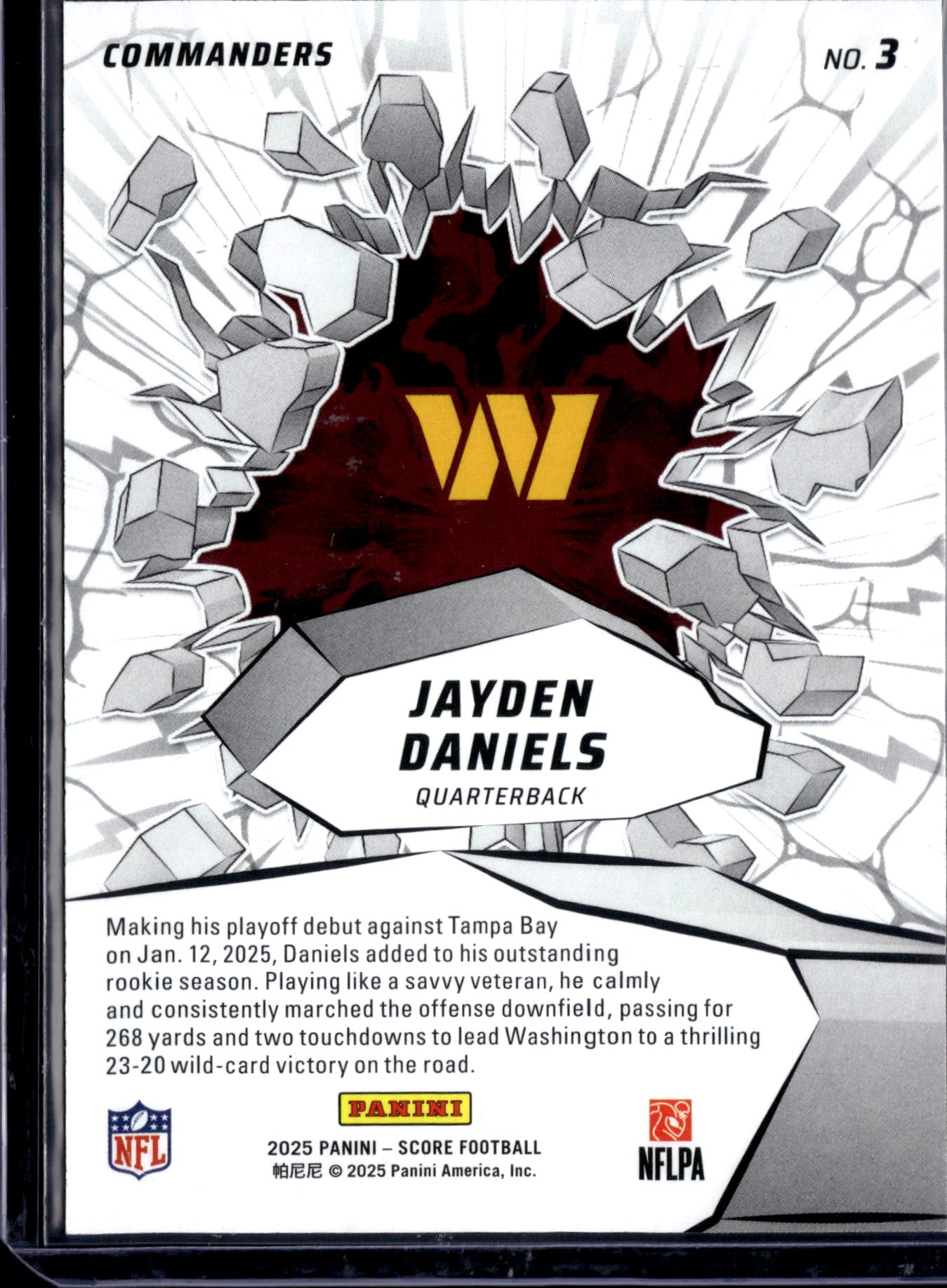 2025 Panini Score Football Emerged Jayden Daniels #3