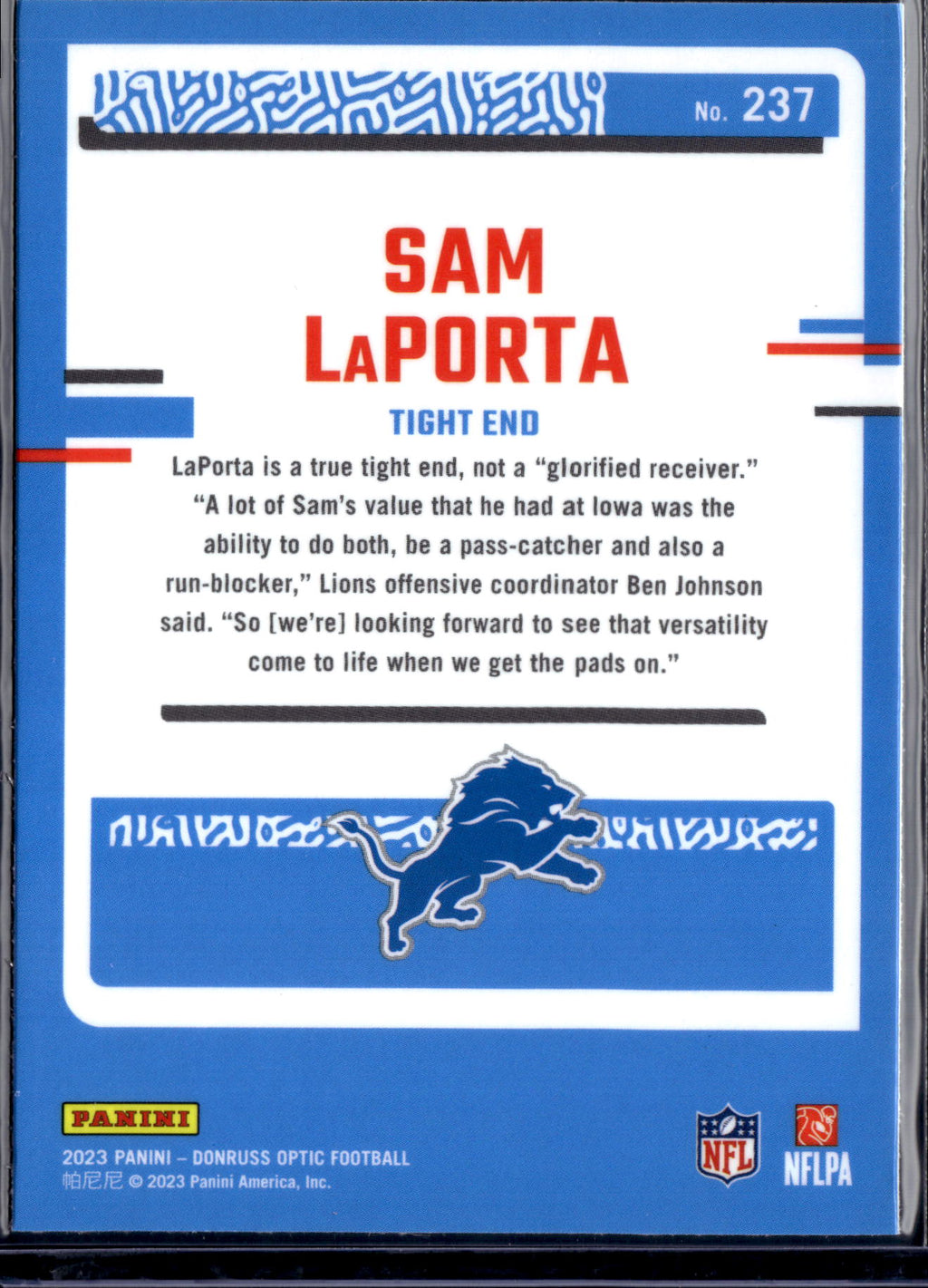 2023 Panini Donruss Optic Sam LaPorta #237