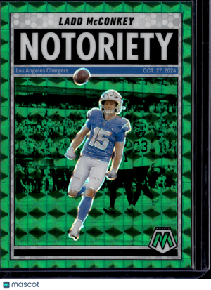 2025 Panini Mosaic Notoriety Ladd McConkey #2 Green