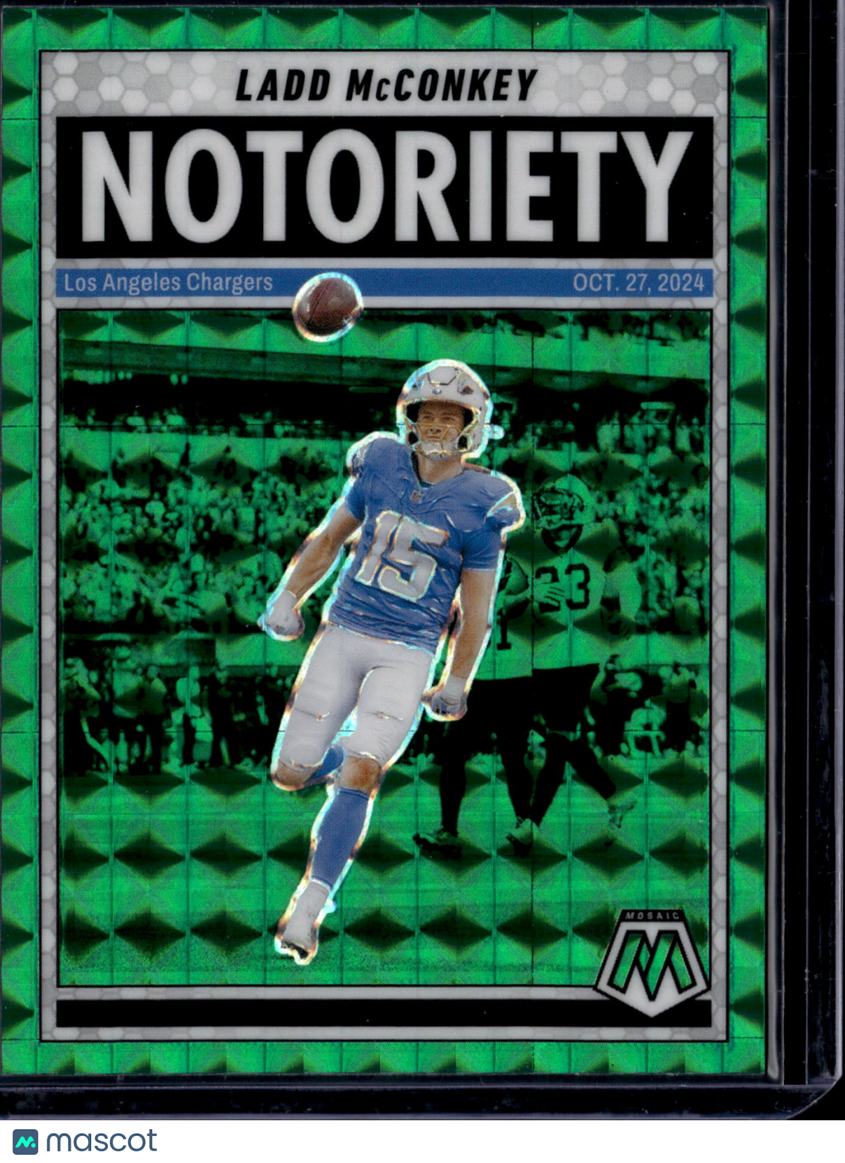 2025 Panini Mosaic Notoriety Ladd McConkey #2 Green