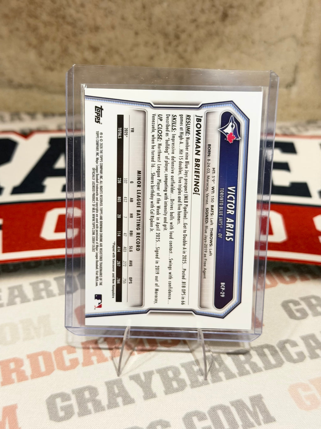 2024 Bowman Chrome Victor Arias #BCP-29 reptillian /50