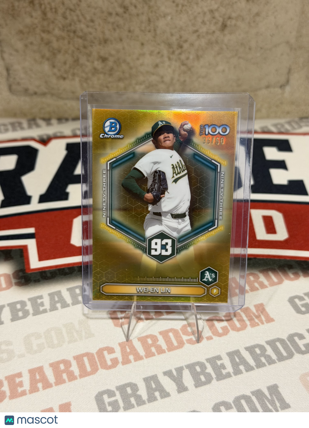 2026 Bowman Chrome Top 100 Wei-En Lin #BTP-93 Gold Refractor /50