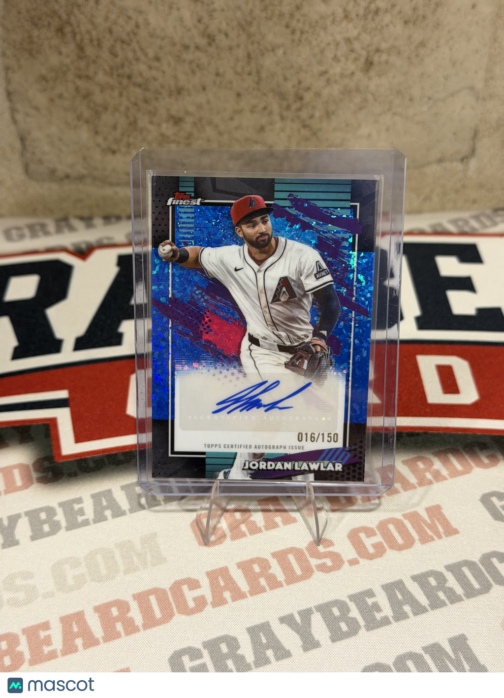 2026 Topps Finest Jordan Lawlar #FMA-JLAW Blue Mini-Diamond Refractor /150