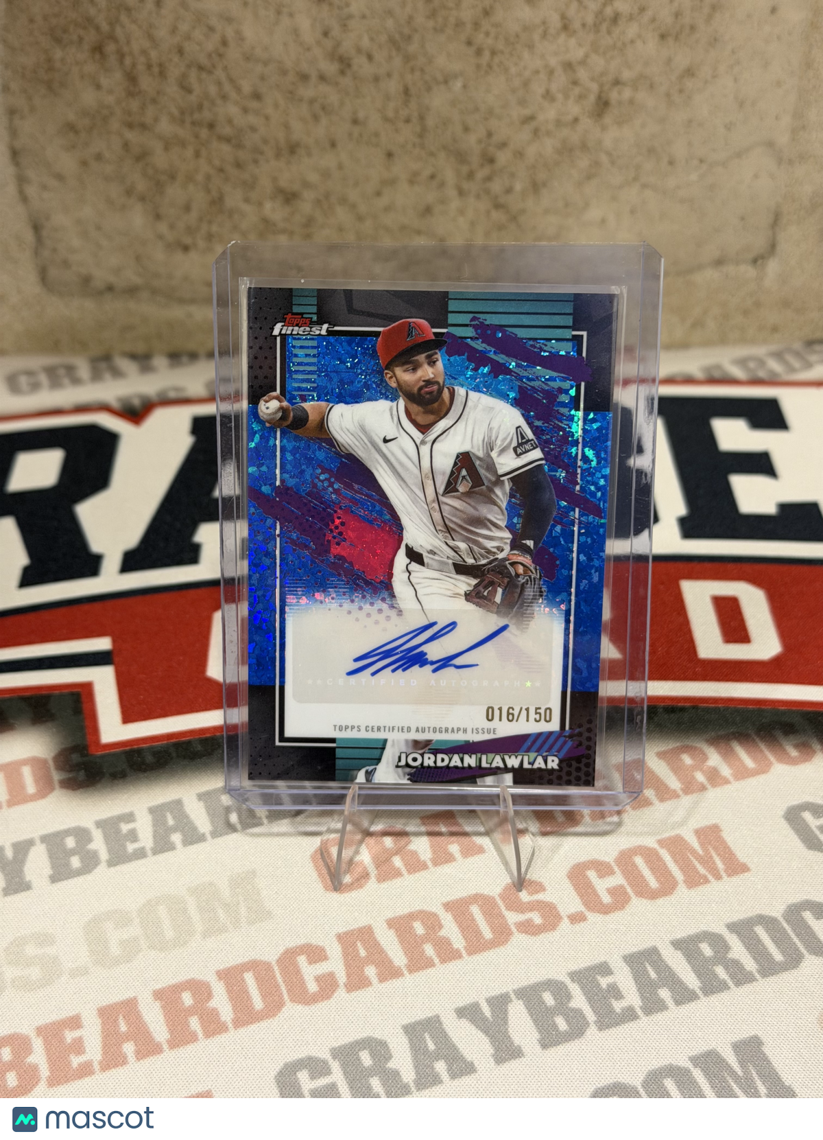 2026 Topps Finest Jordan Lawlar #FMA-JLAW Blue Mini-Diamond Refractor /150