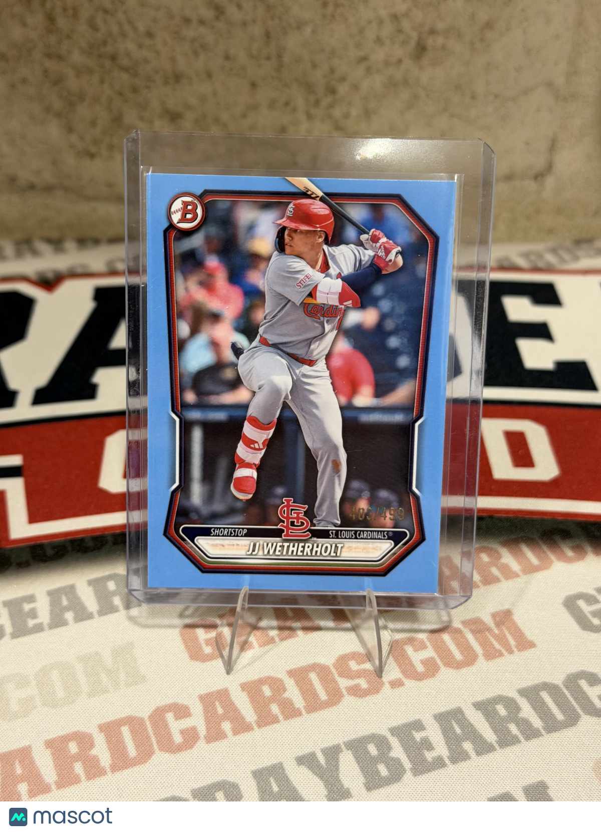 2024 Bowman Draft JJ Wetherholt #BD-115 Sky Blue Paper /499