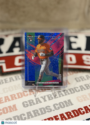 2025 Topps Finest Jeremiah Jackson #223 Blue Speckle Refractor /150 RC