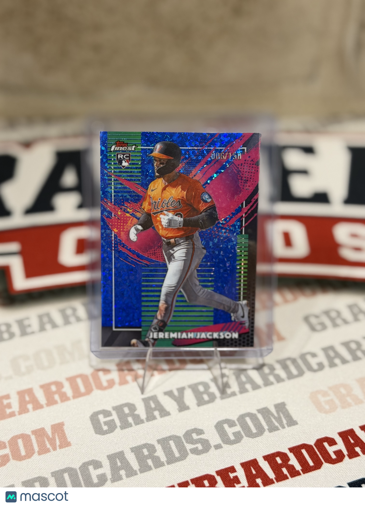 2025 Topps Finest Jeremiah Jackson #223 Blue Speckle Refractor /150 RC