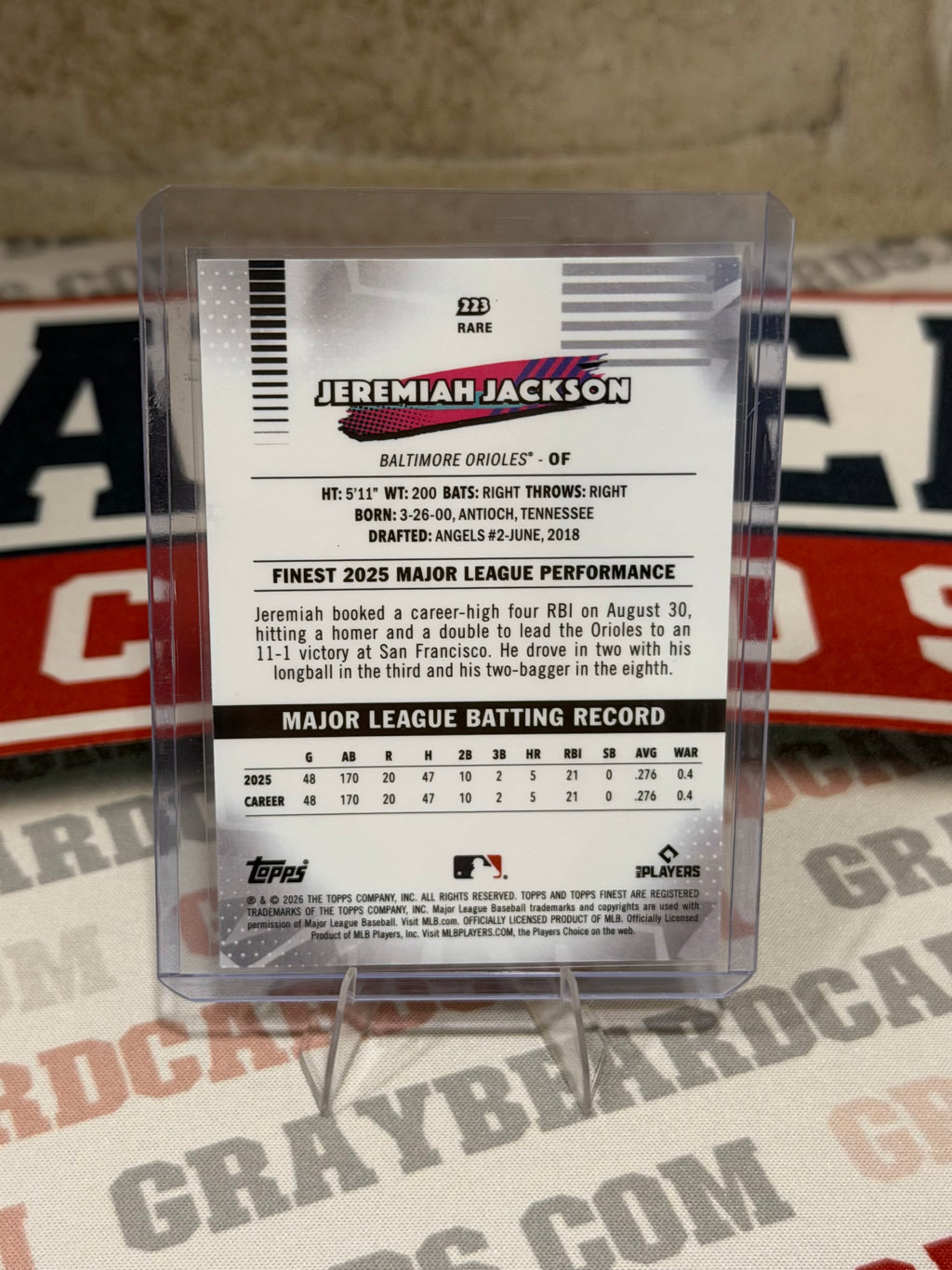 2025 Topps Finest Jeremiah Jackson #223 Blue Speckle Refractor /150 RC