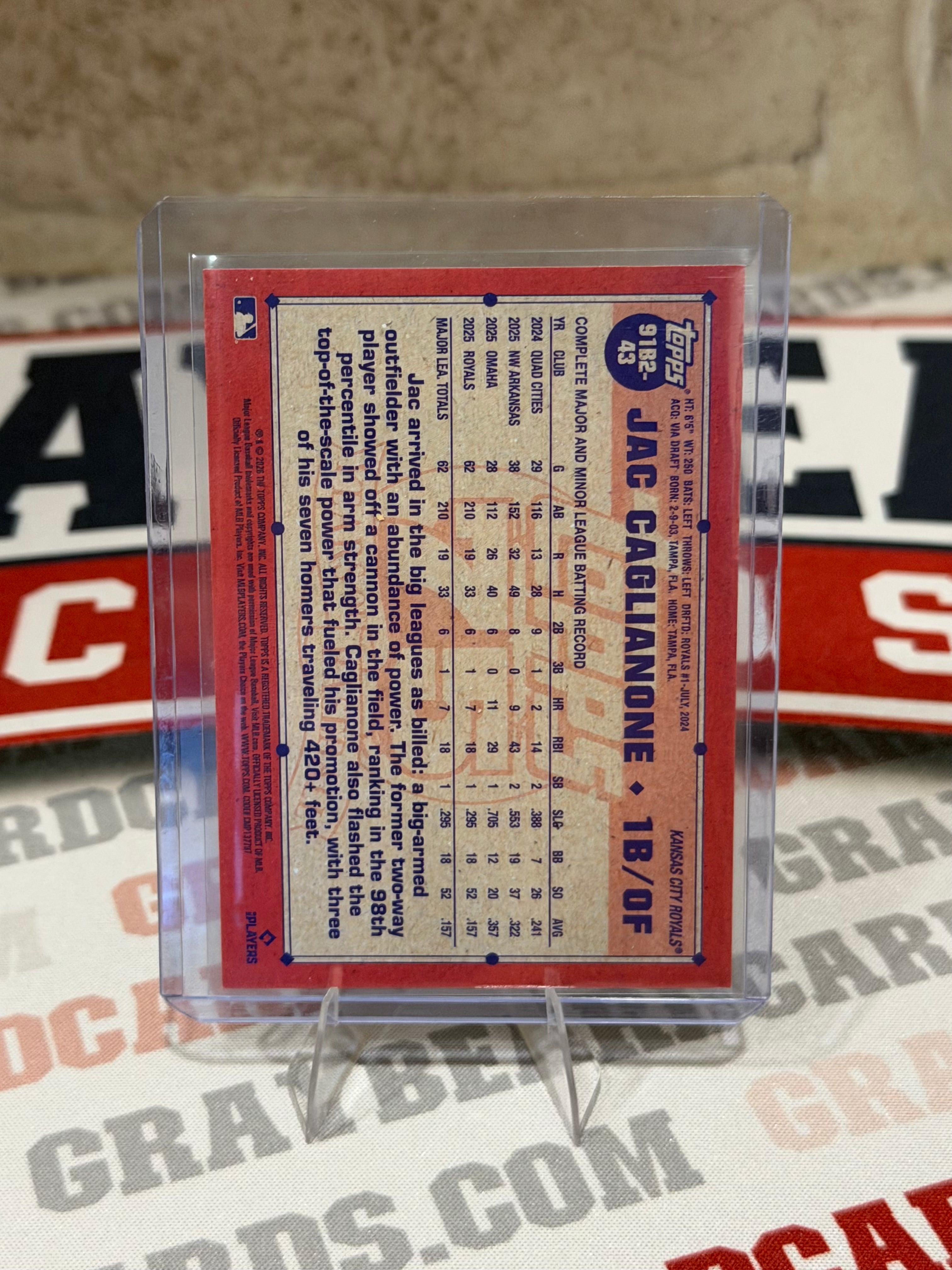 2025 Topps Heritage Jac Caglianone #91B2-43 crackle foil RC