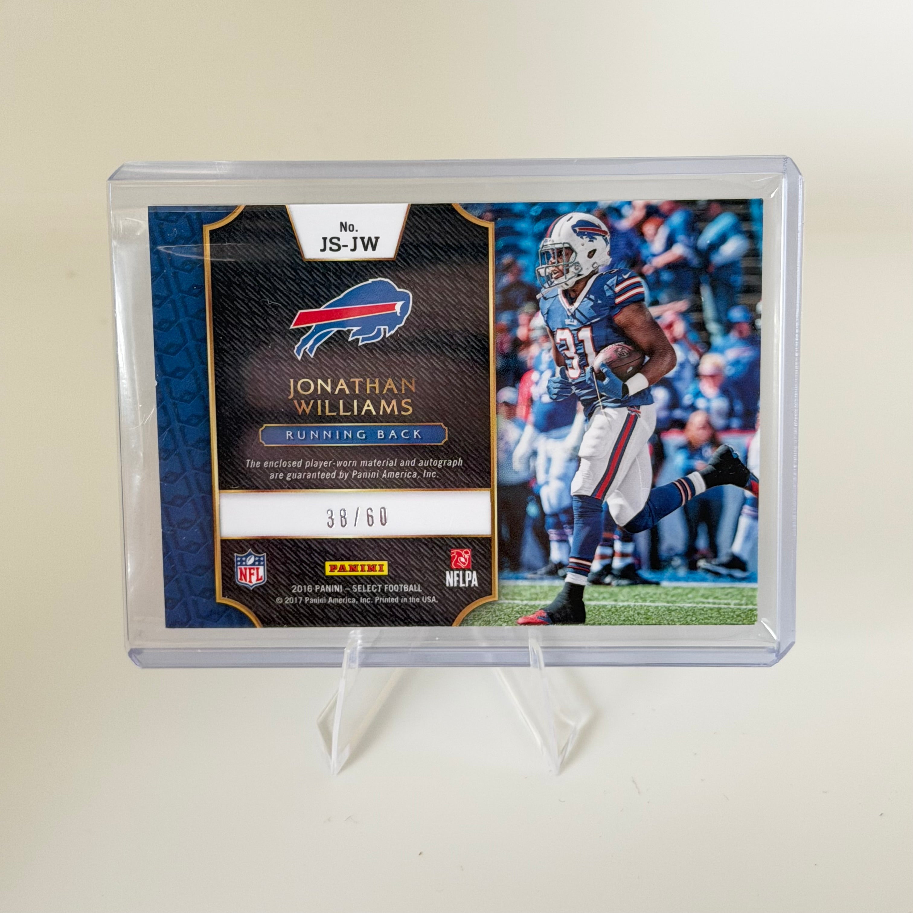 2017 Panini Select Jonathan Williams #JS-JW Purple Prizm /60 Jersey Patch