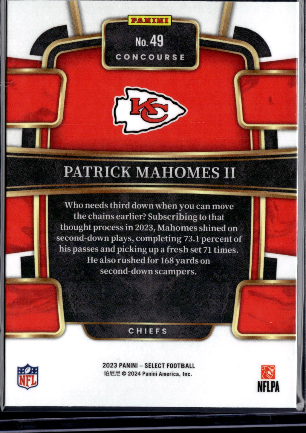 2024 Panini Select Concourse Patrick Mahomes II #49
