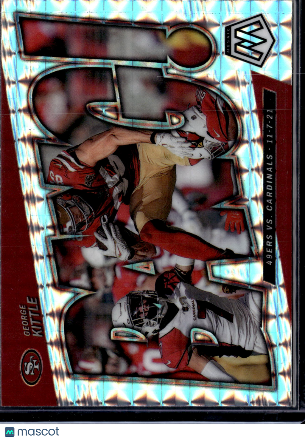 2022 Panini Mosaic Bang! George Kittle #B-13 Prizm