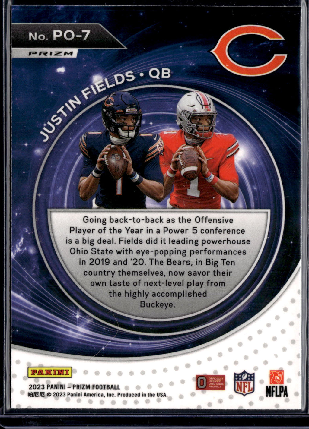 2023 Panini Prizm Portals Justin Fields #PO-7 Green