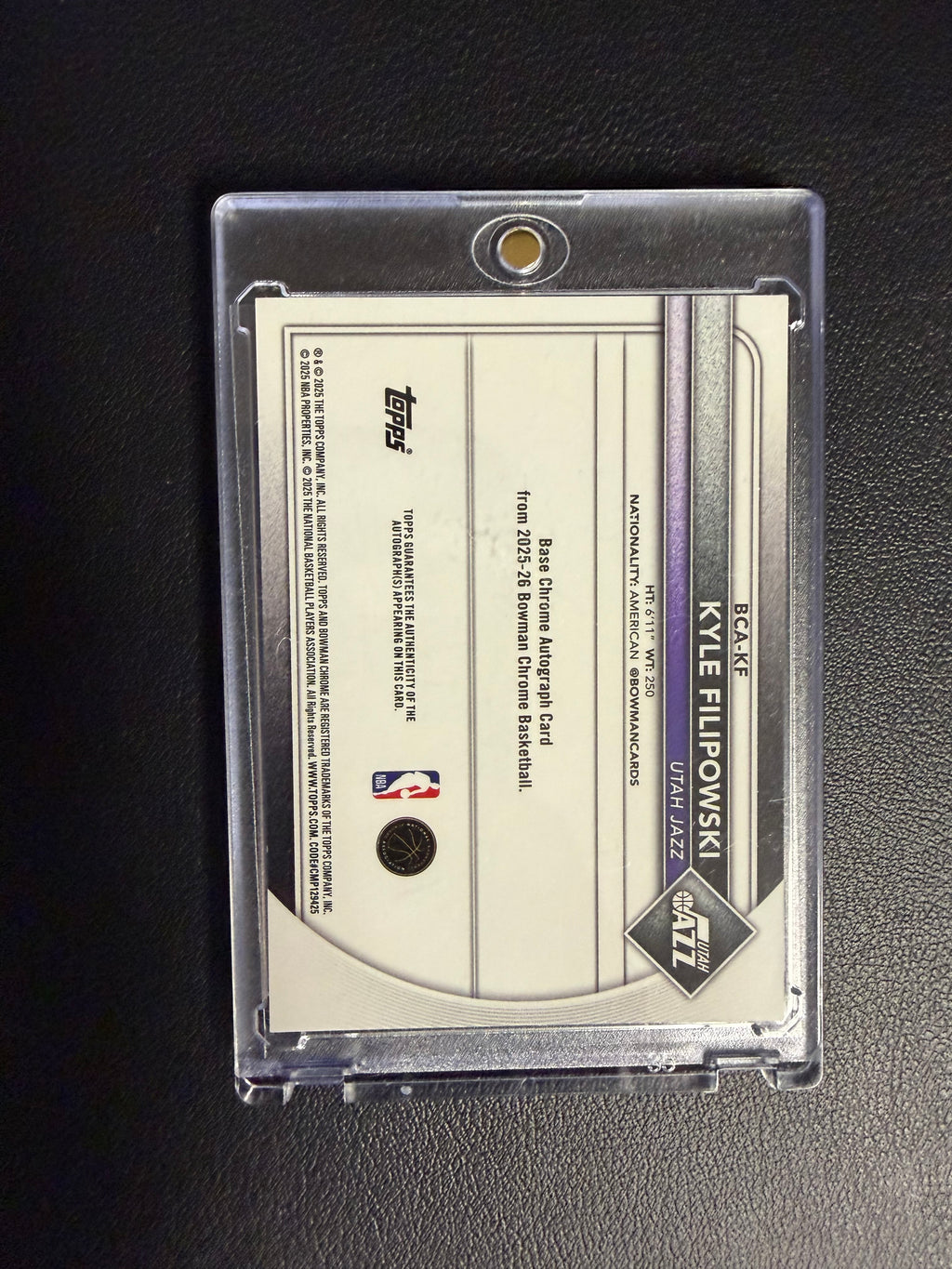 2025 Bowman Chrome Kyle Filipowski #BCA-KF