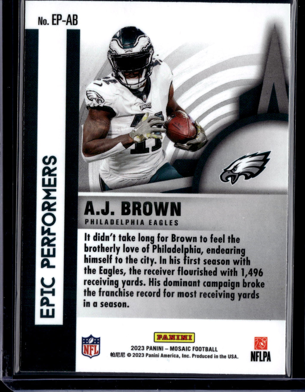 2023 Panini Mosaic Mosaic Epic Performers A.J. Brown #EP-AB Silver Prizm