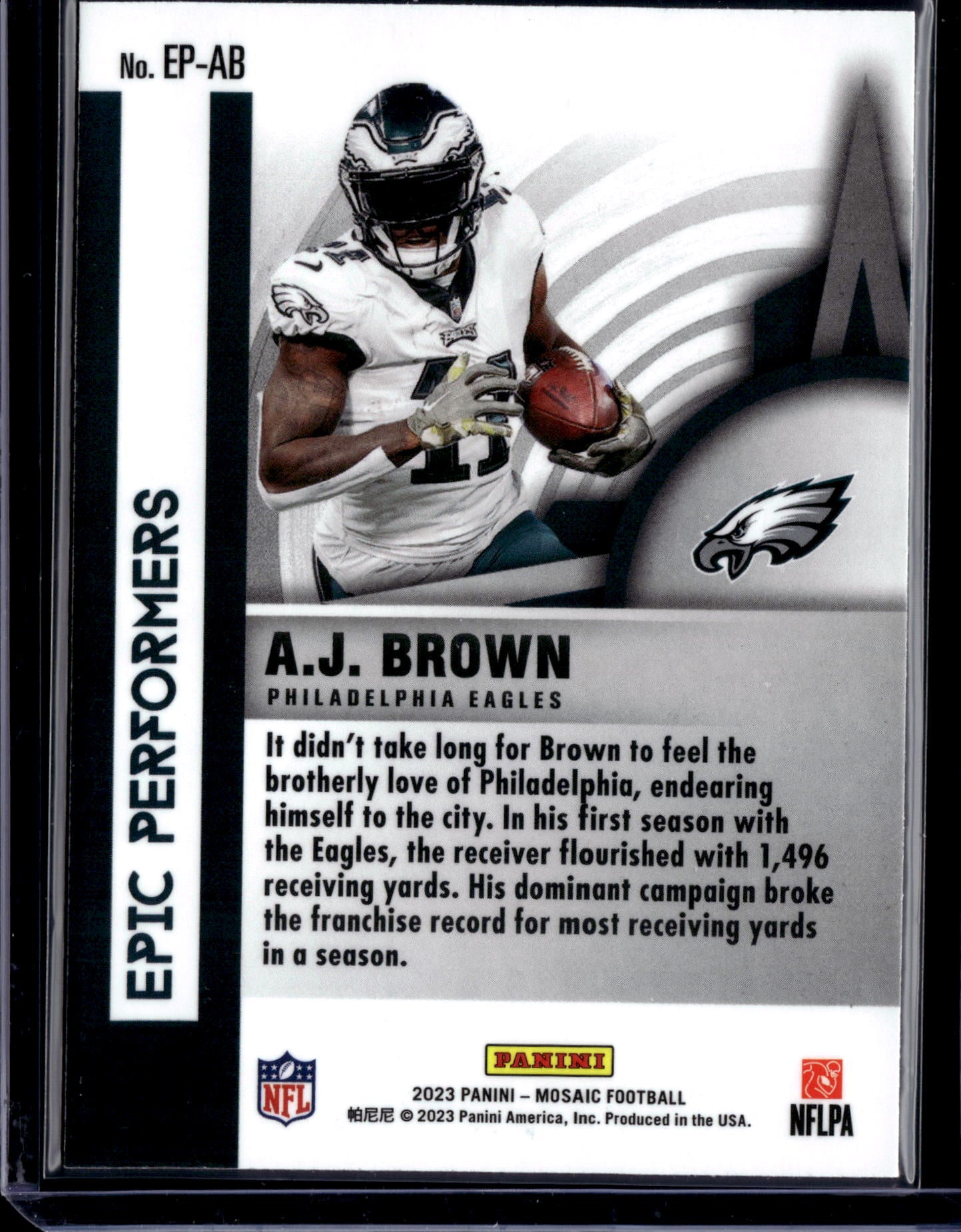 2023 Panini Mosaic Mosaic Epic Performers A.J. Brown #EP-AB Silver Prizm